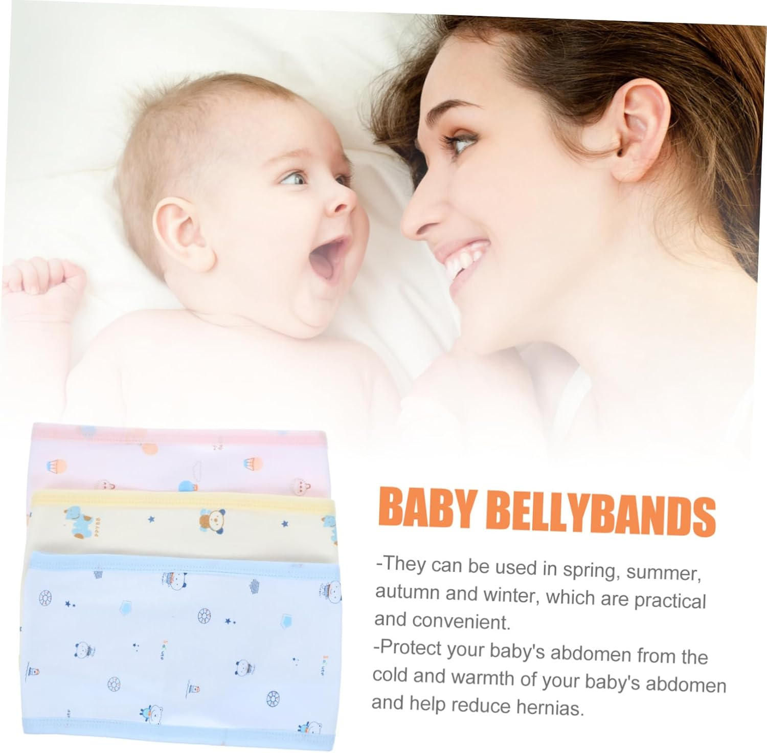 3Pcs Pregnancy Accessories of Pure Cotton Belly Belts for Maternity Newborn Boy Girl Support Breathable Cartoon Prints image number 6