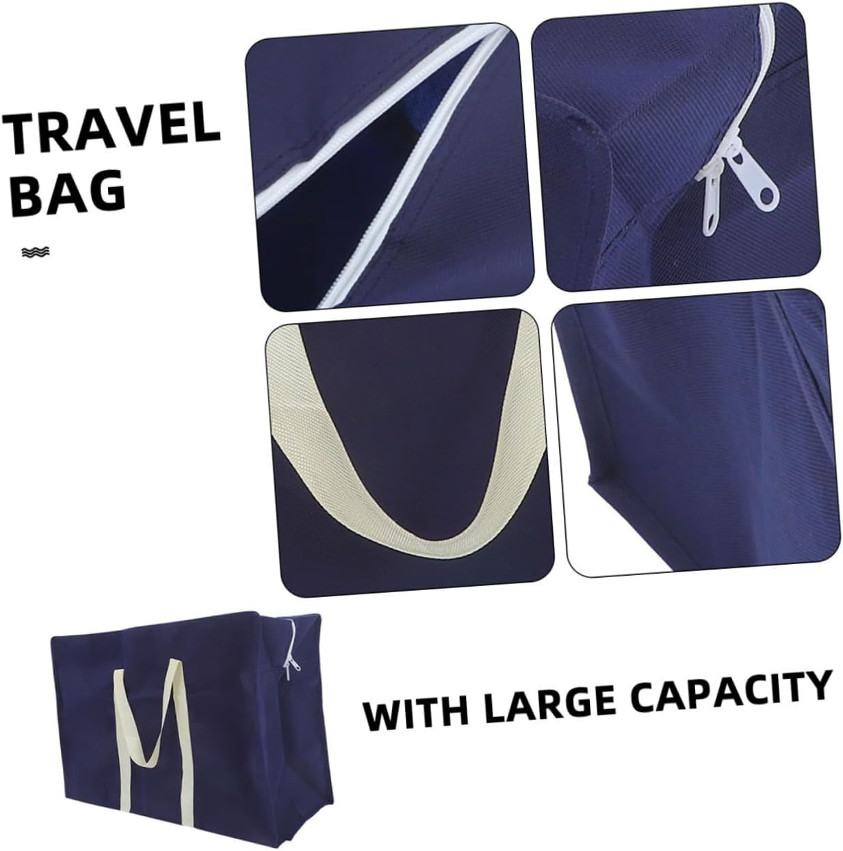 COLLBATH 2Pcs Large Capacity Storage Bag Duffle Luggage Organiser Tote Bags for Travel Moving image number 5