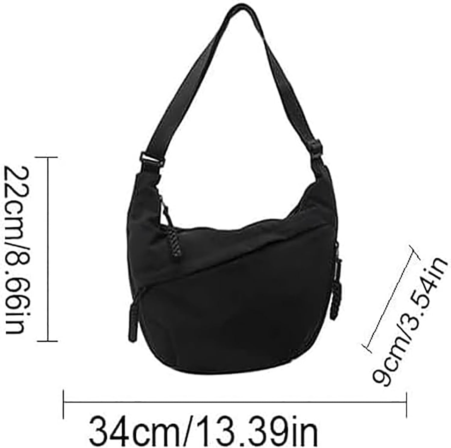 Regularlyk Crossbody Bag, Regularlyk Nylon Crossbodys Bag, Fashion Plain Color Nylons Crossbody Bags, Nylon Crescent Bags Crossbody for Women, Large Capacity, Suitable for Daily Use and Travel image number 4