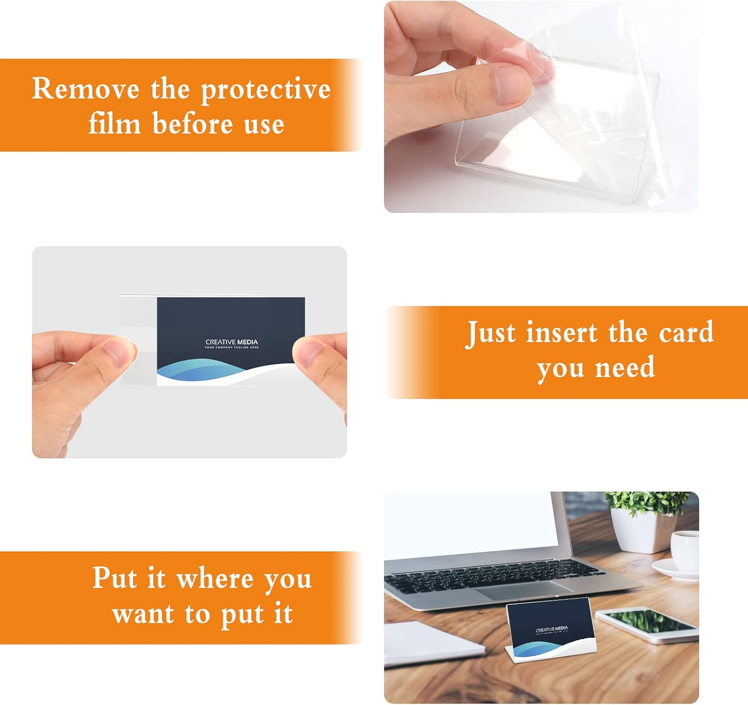 Pack of 20 Plastic Label Holders, Price Tag Holder, Table Name Plate, Small Name Cards, Business Card Display for Office, Shop, Retail Shops (5 X 8 Cm) image number 6