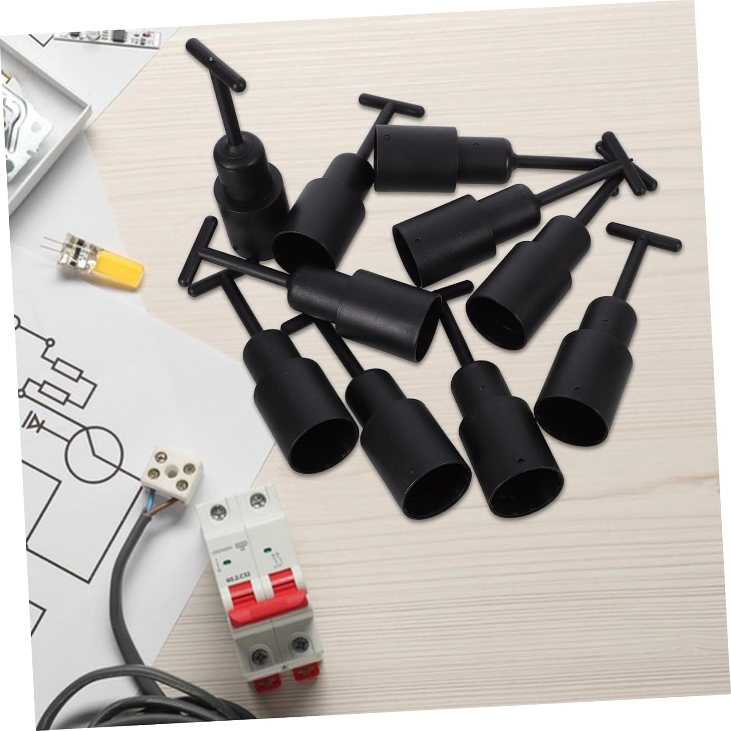 10Pcs Lightweight Ratchet Wrench Plastic Socket Ring Tools for Lamp Socket Removal Home Office Factory image number 4