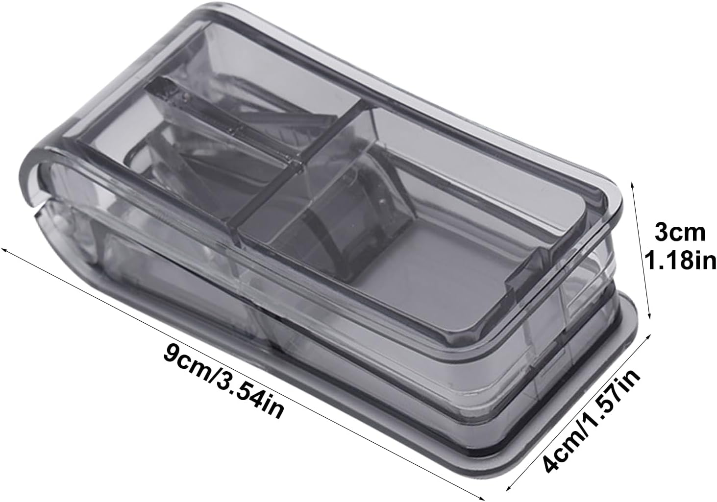 2 Pack Pill Cutter Splitter,Adjustable Pill Cutter with Stainless Steel Blade for Small or Large Pills Professional,Grey image number 5