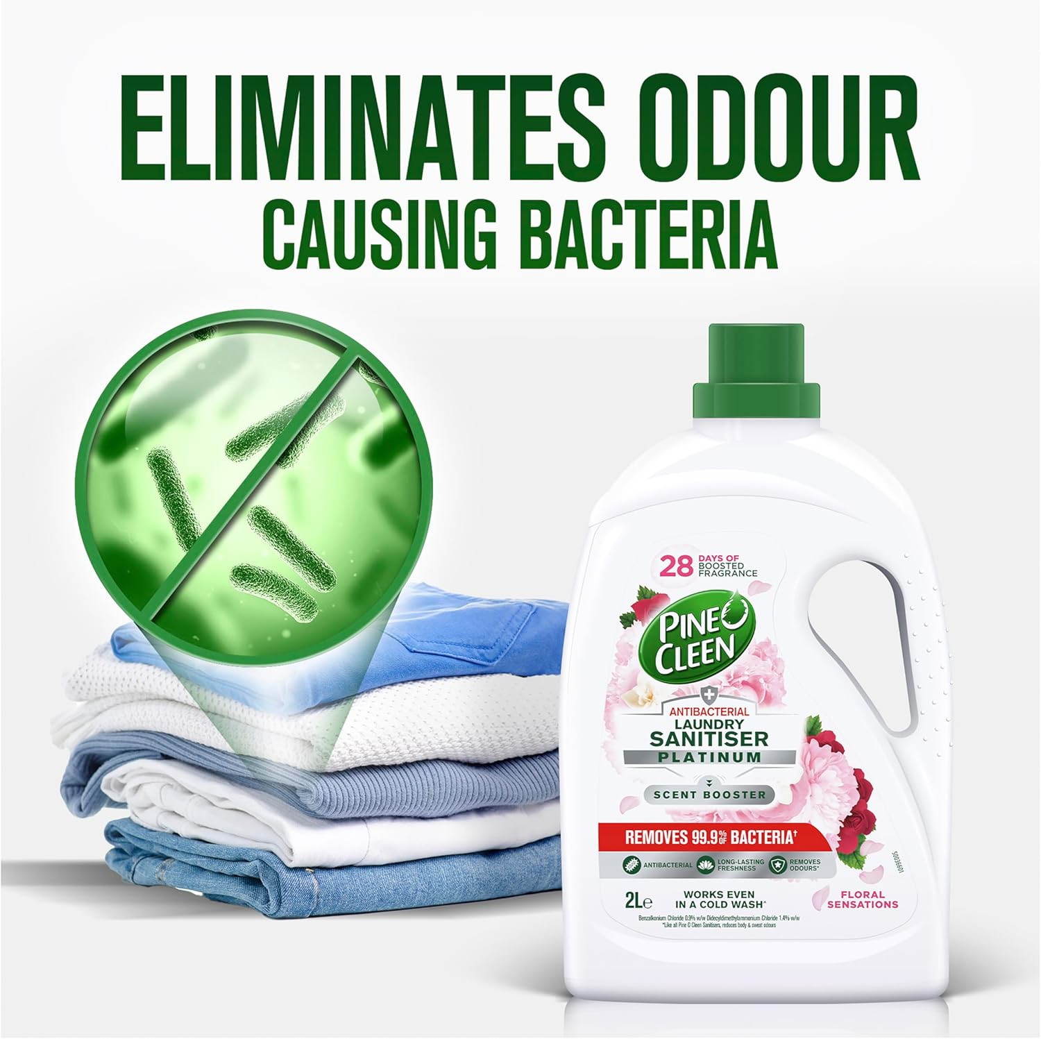 Pine O Cleen Platinum Floral Sensations Antibacterial Laundry Sanitiser 2L image number 6