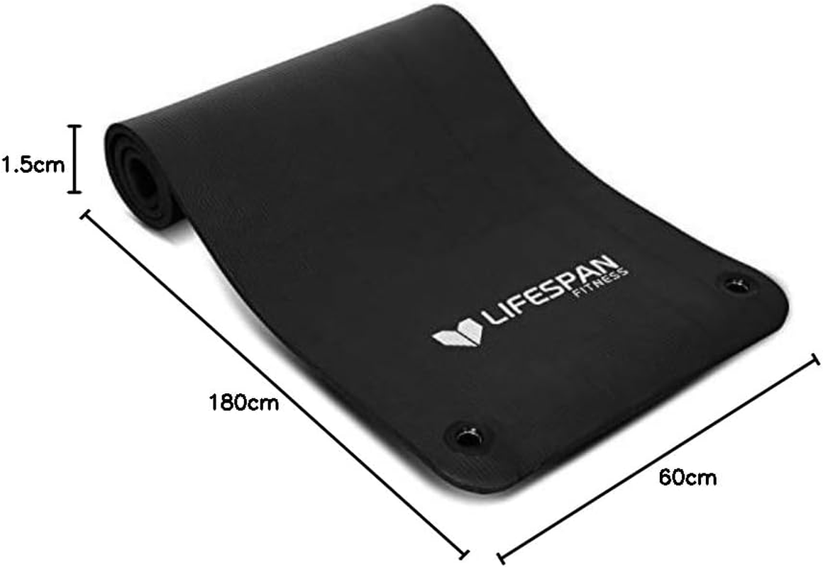 Cortex Yoga Mat Black, 15Mm Exercise Workout Pilates Stretching Floor Home Gym image number 1