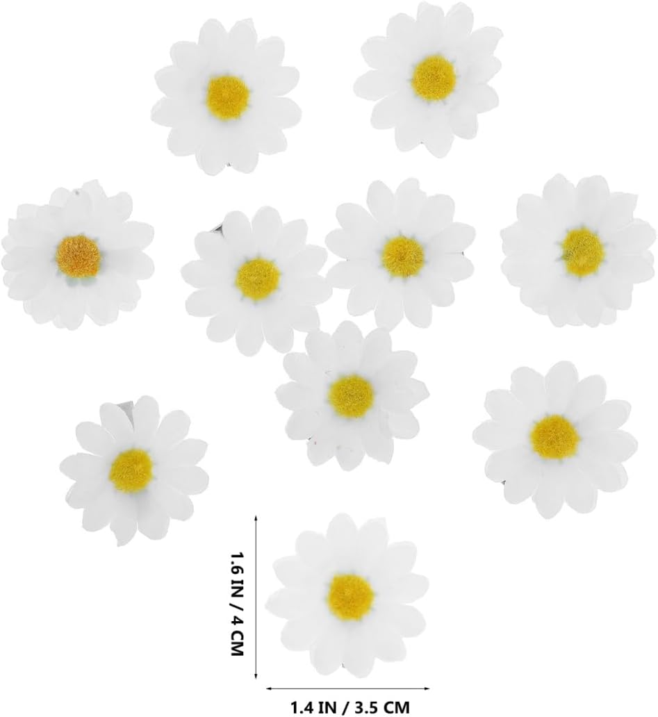 HANABASS Pack of 10 Daisy Flower Hair Clips, Cute Daisy Hair Pins, White Hair Accessories for Women and Girls image number 2