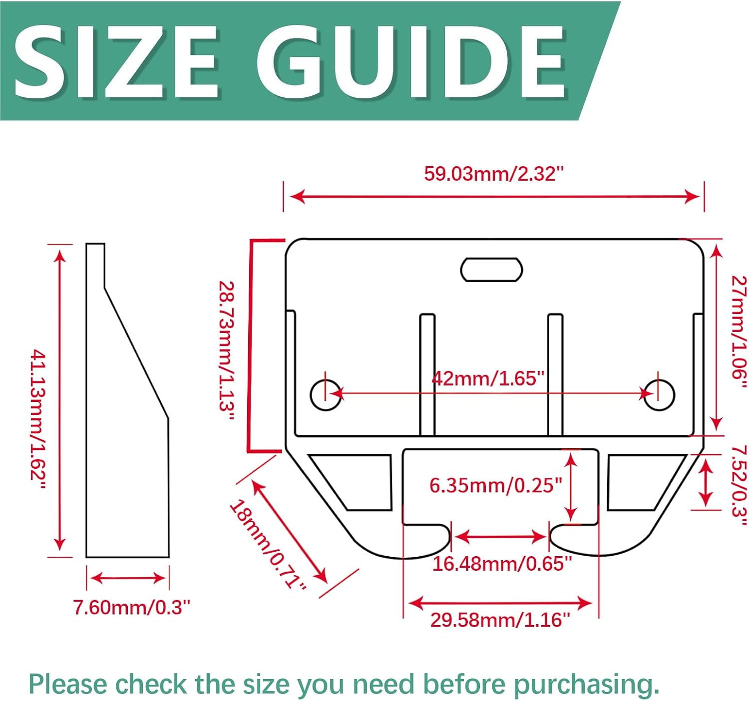 Litoexpe 11 Pieces White Plastic Drawer Guides Rear Drawer Replacement Guides Brackets with Screws, Drawer Track Parts for Furniture, Dressers, Wardrobe (59X41X16.5Mm) image number 4