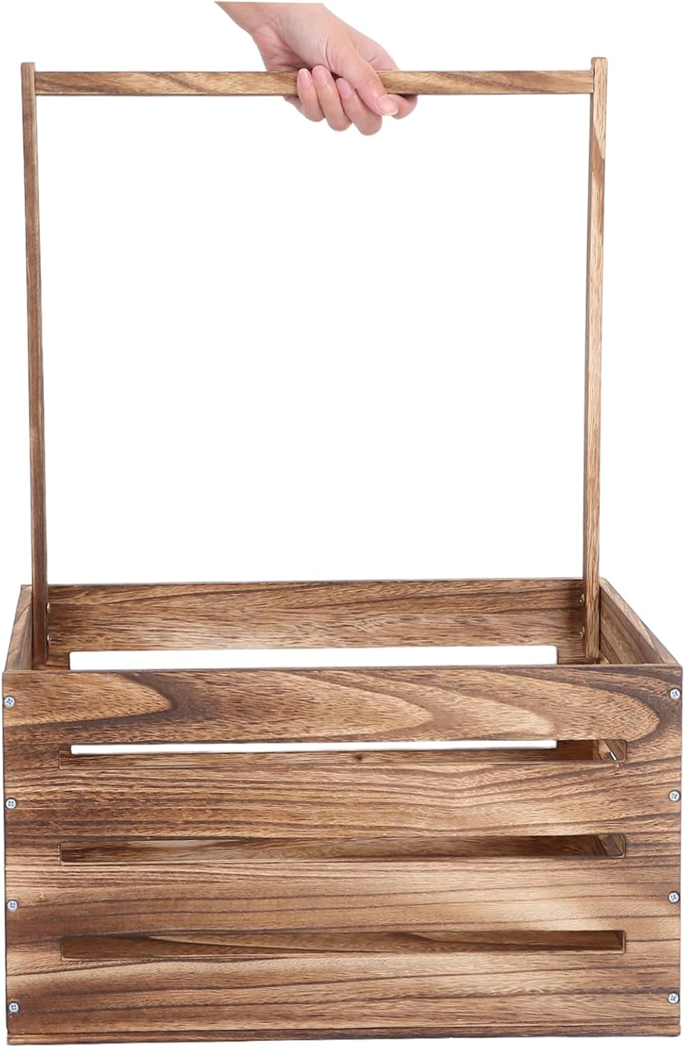 Natural Wood Storage Crate Hamper with Handle Multipurpose Wooden Closet Basket for Newborns Clothes Organizer and Shower Parents Pregnancy Keepsake Box image number 6