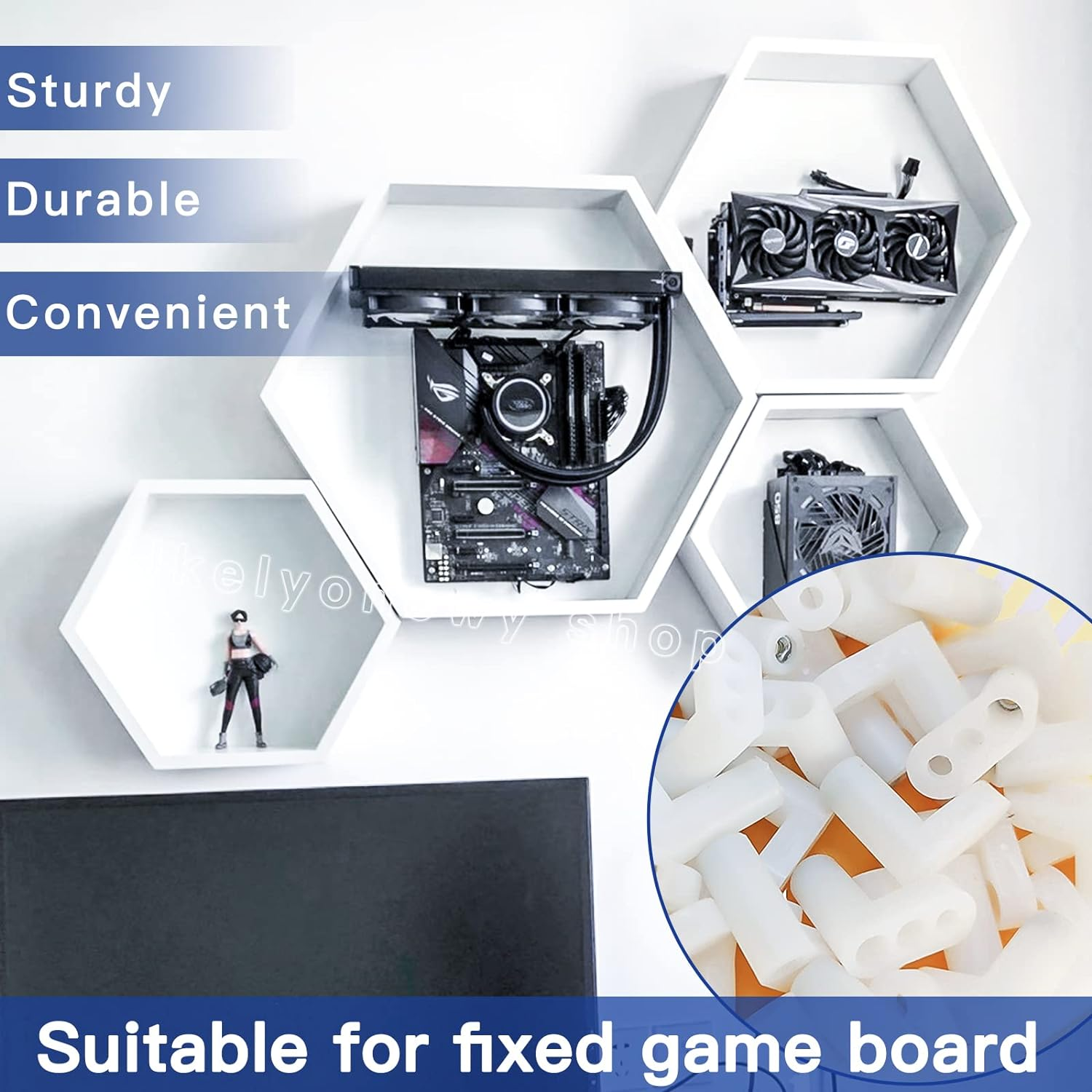 50 PCS Circuit Board Plastic Standoffs Mounting Hardware,Motherboard Standoffs Foot Offs and Screws image number 3