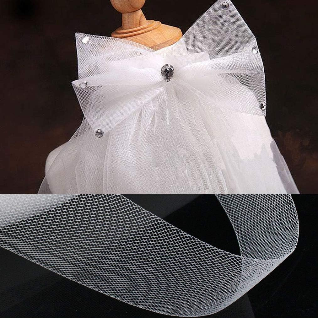 Yolyoo 50 Yards Stiff Polyester Horsehair Braid for Sewing Wedding Dress Formal Dress Accessories(White, 2 Inch Width) image number 4