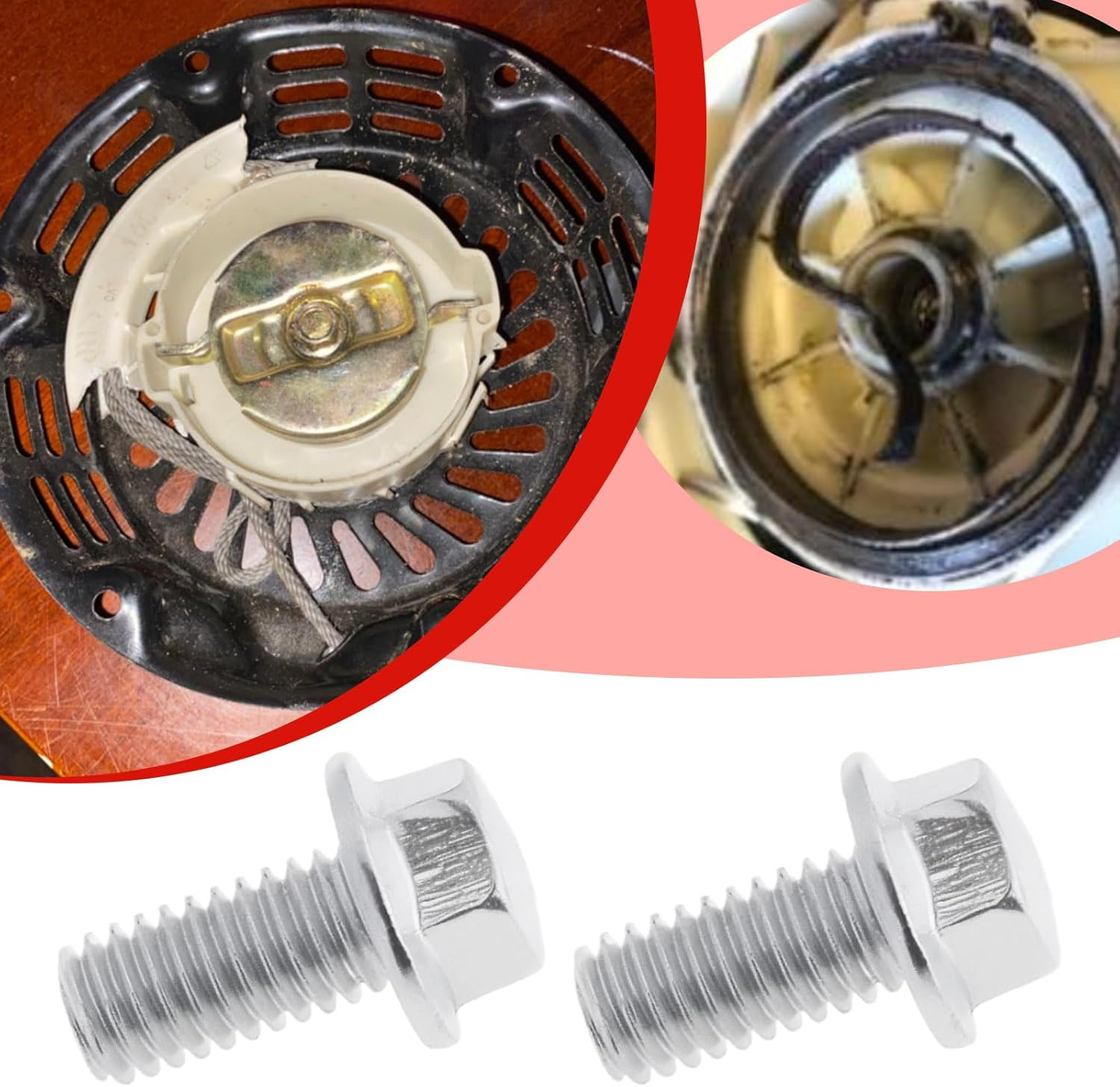 SING F LTD 10PCS Recoil Pull Start Bolts Screws Compatible with Honda GX120 GX160 GX200 GX270 GX340 GX390 17.4X5.8Mm Pull Start Mounting Bolts image number 3