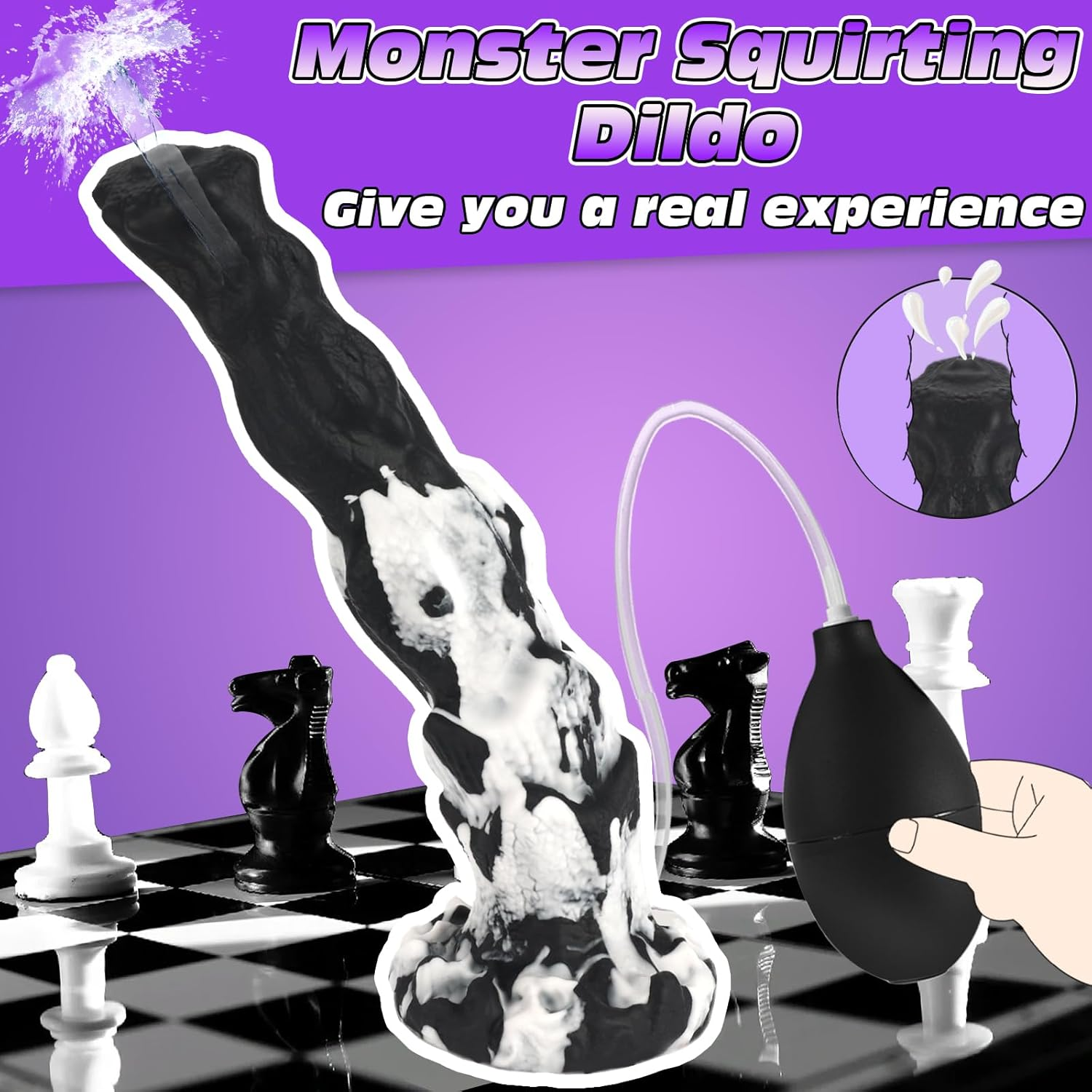 10-Inch Monster Dildo Squirting Sex Toy Horse Knot Dildo, the Irregular Penis, Stimulates Sensitive Points, Strong Suction Cup, Silicone Material, Easy to Clean for Women Men image number 6