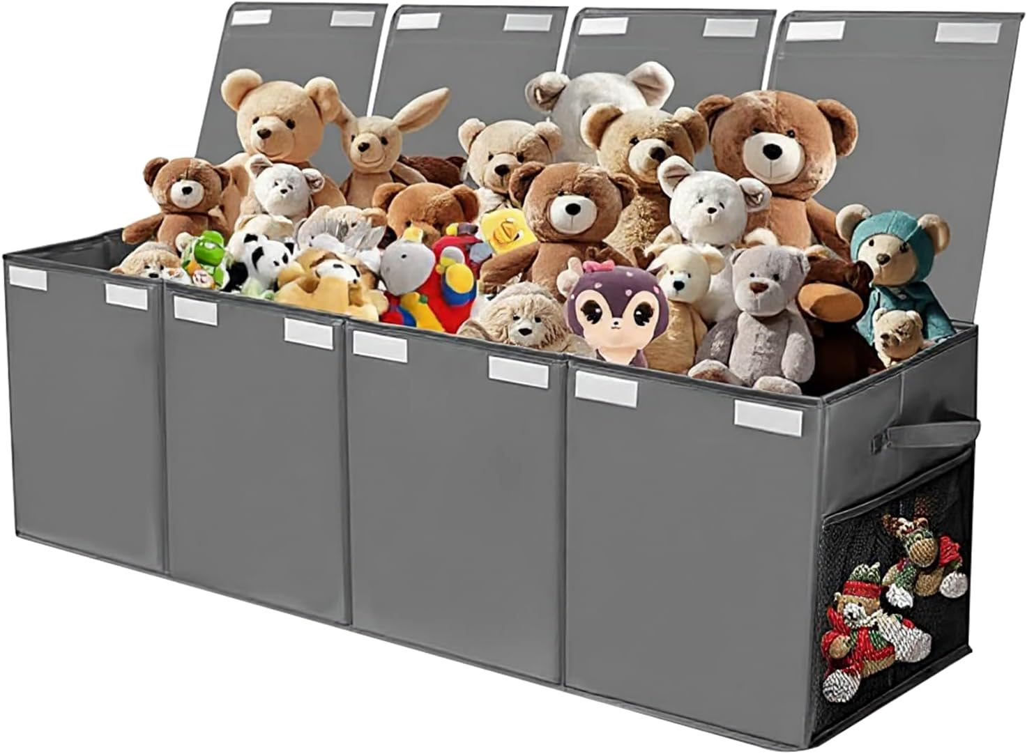 Extra Large Toy Box Storage,Collapsible Kids Toys Boxes Organizer Bins Baskets,Plush Toy Baskets for Kids, Toy Bin Container with Lid and Handles for for Living Room, Nursery, Playroom, Closet. (Grey) image number 3