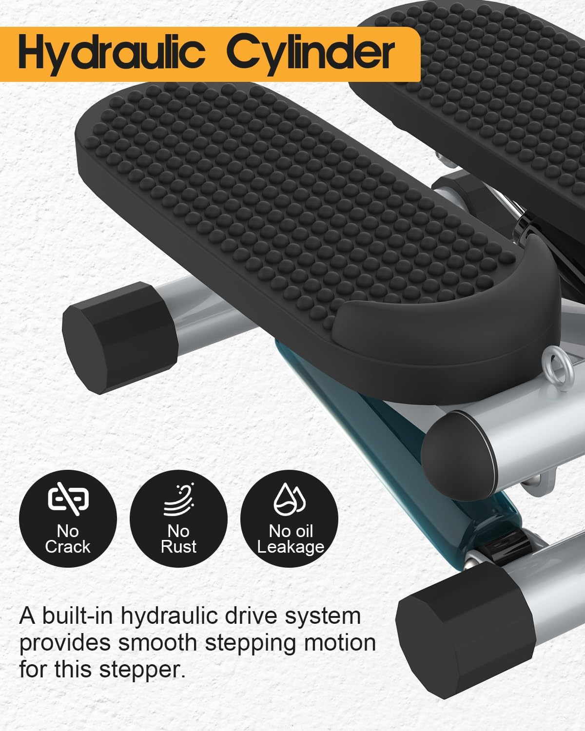 OUROAD Mini Stepper with Resistance Band, Portable Stair Stepper with Calories Count, Exercise Stepping Machine for Exercise Fitness Office Home Workout Equipment image number 2