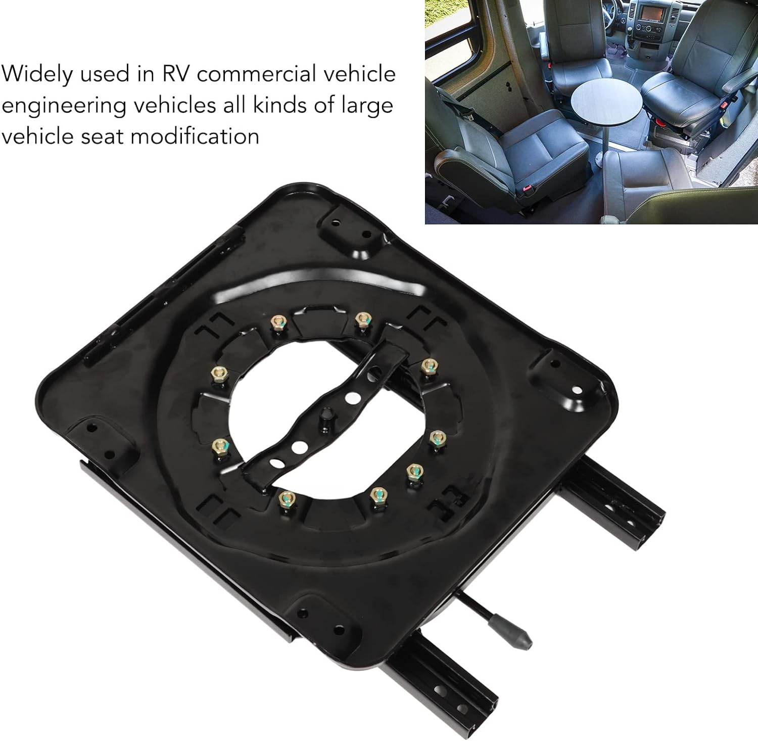 Sorandy Heavy Duty Swivel Base with Sliding Track 360 Degree Rotatable for RV Van Boat Truck Commercial Vehicle Engineering Vehicle Modification