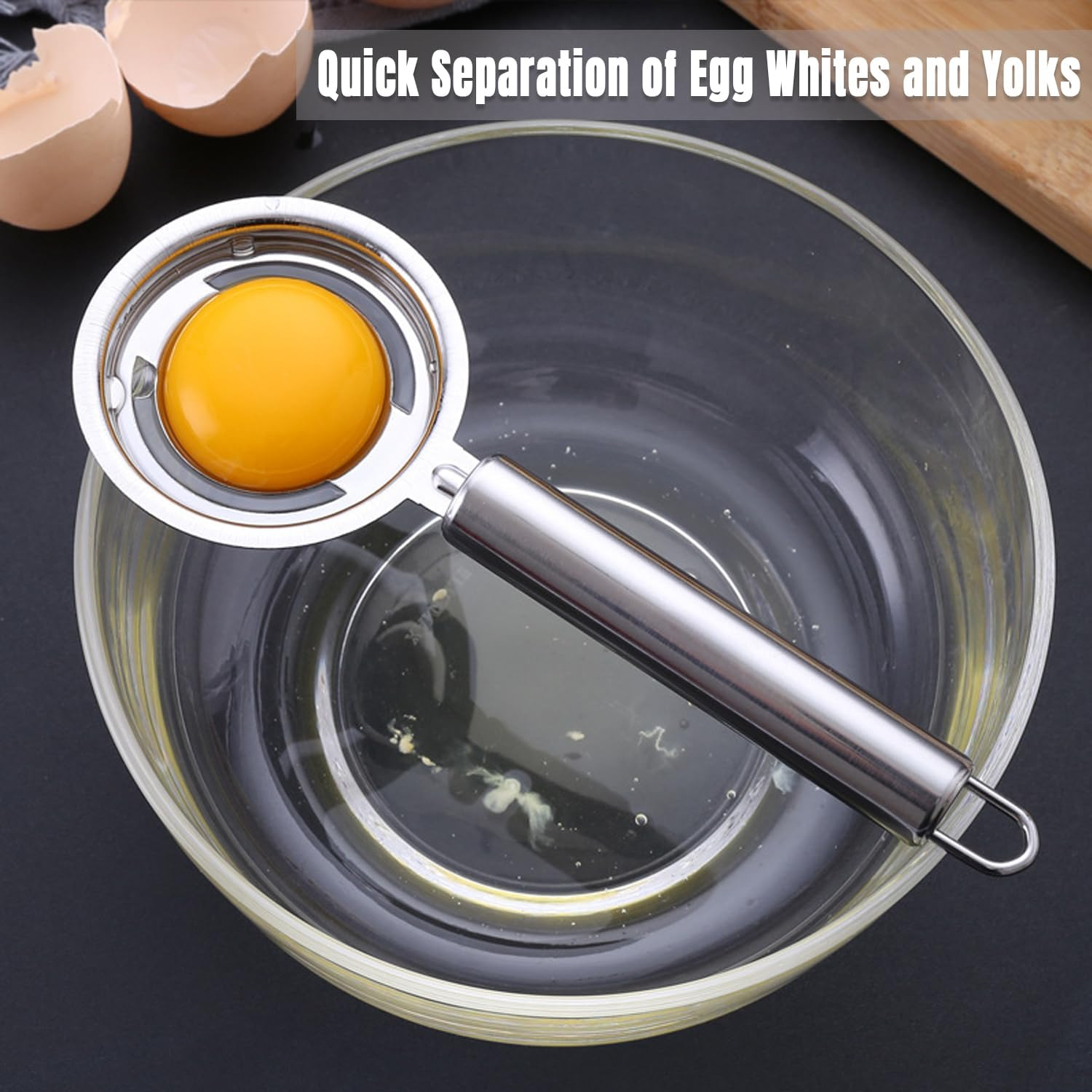 Egg Separator,Stainless Steel Egg Yolk White Separation Tool image number 4