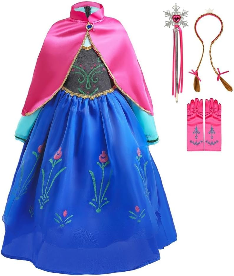 Dressy Daisy Toddler Little Girls' Ice Princess Winter Dress Costume Birthday Halloween Christmas Fancy Party Outfit with Cape & Accessories Size 2 to 9