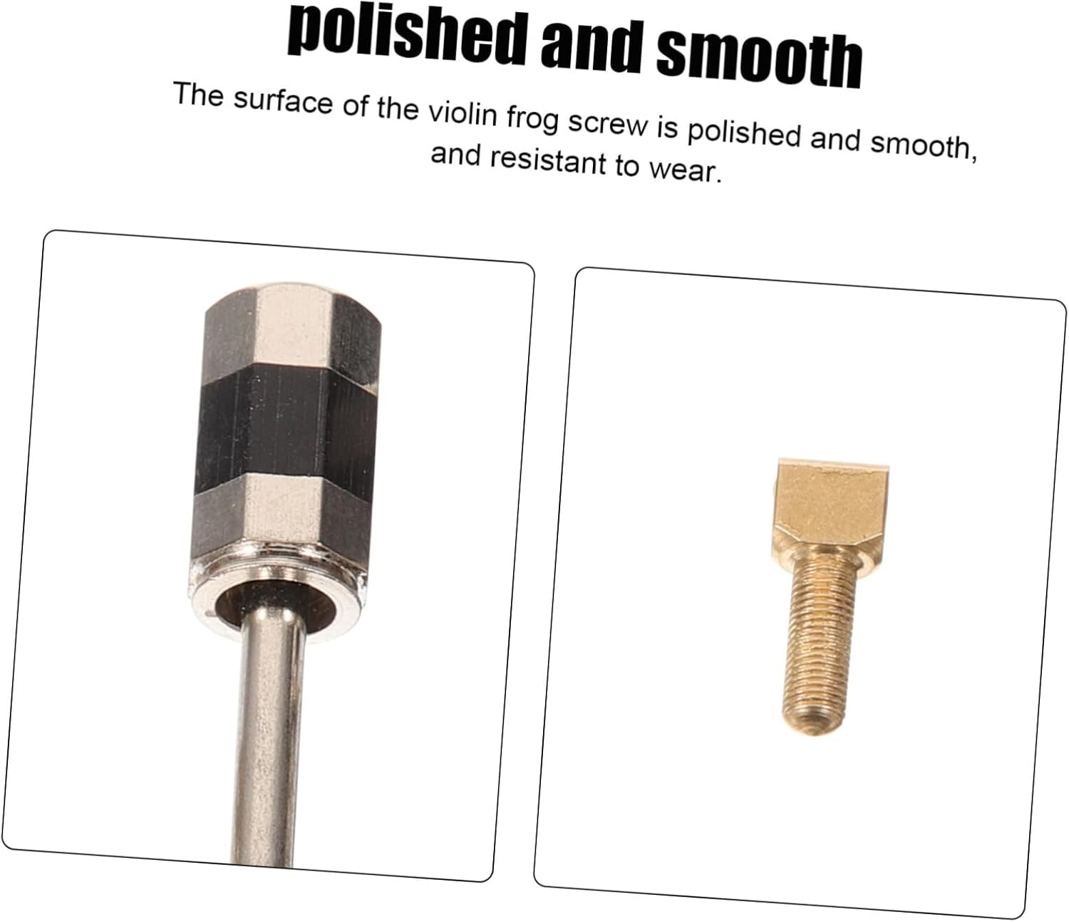 2Pcs 4/4 Violin Bow Frog Screws White Copper Violin Bow Parts Replacement Accessories for Student and Professional String Instrument image number 3