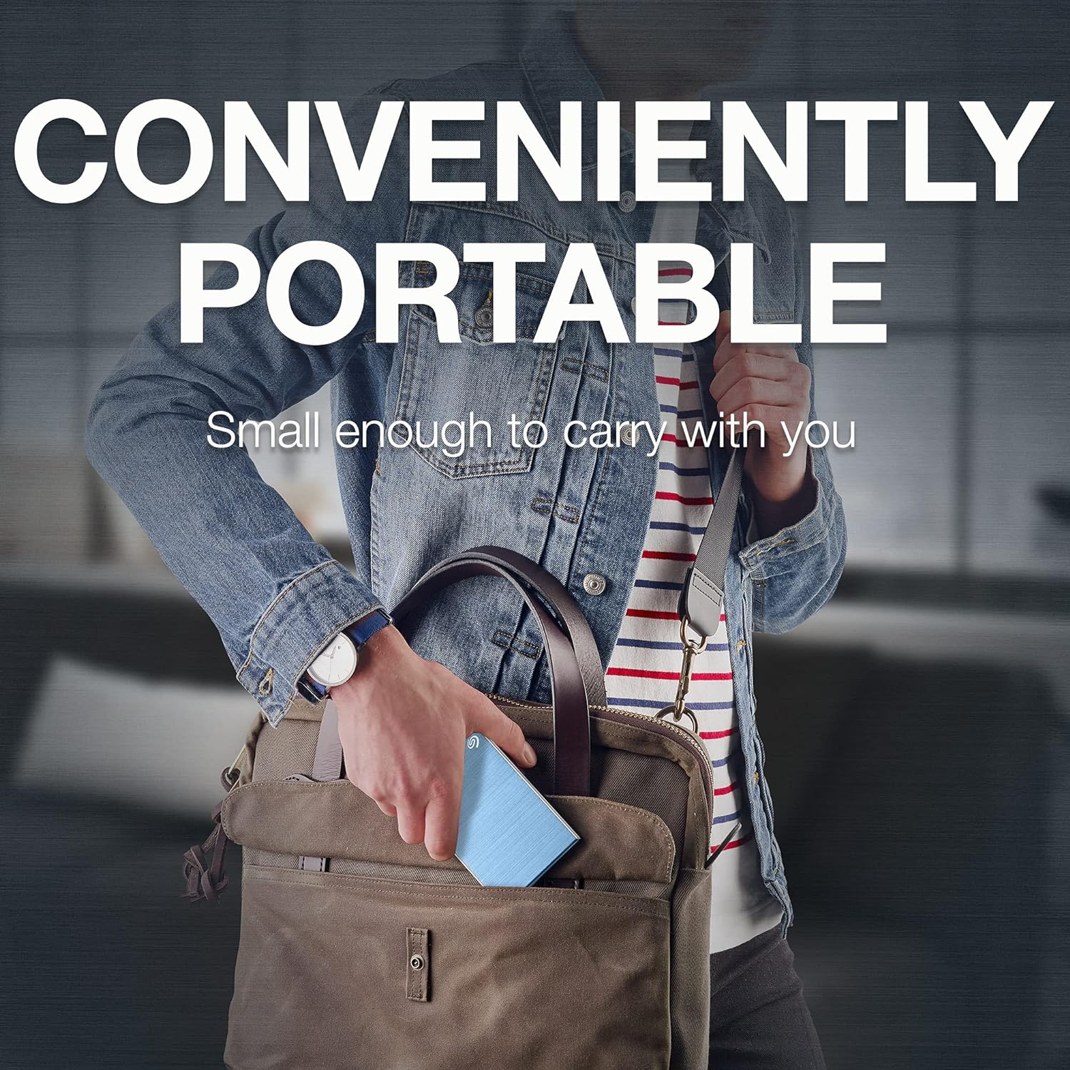 Seagate One Touch Portable External Hard Disk Drive with Data Recovery Services, 4TB, Blue - Grey, 4Tb image number 6