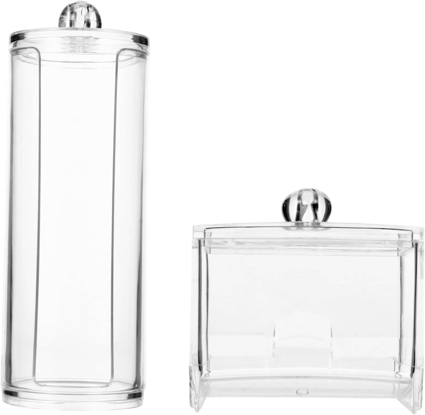 LAPYAPPE Cotton Pad Holder and Container Makeup Storage Box with Lid Set for Vanity and Bathroom Organization image number 5