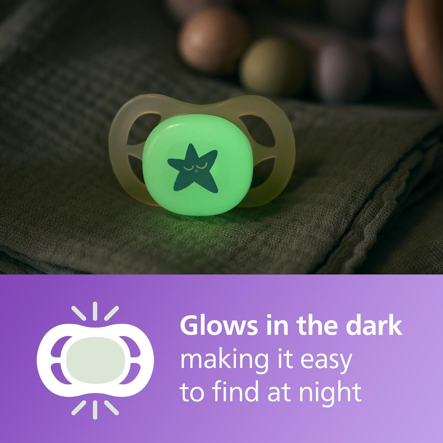 Philips Avent Ultra Start Nighttime Soother Glow, 0-2 Months, 2-Pack image number 2