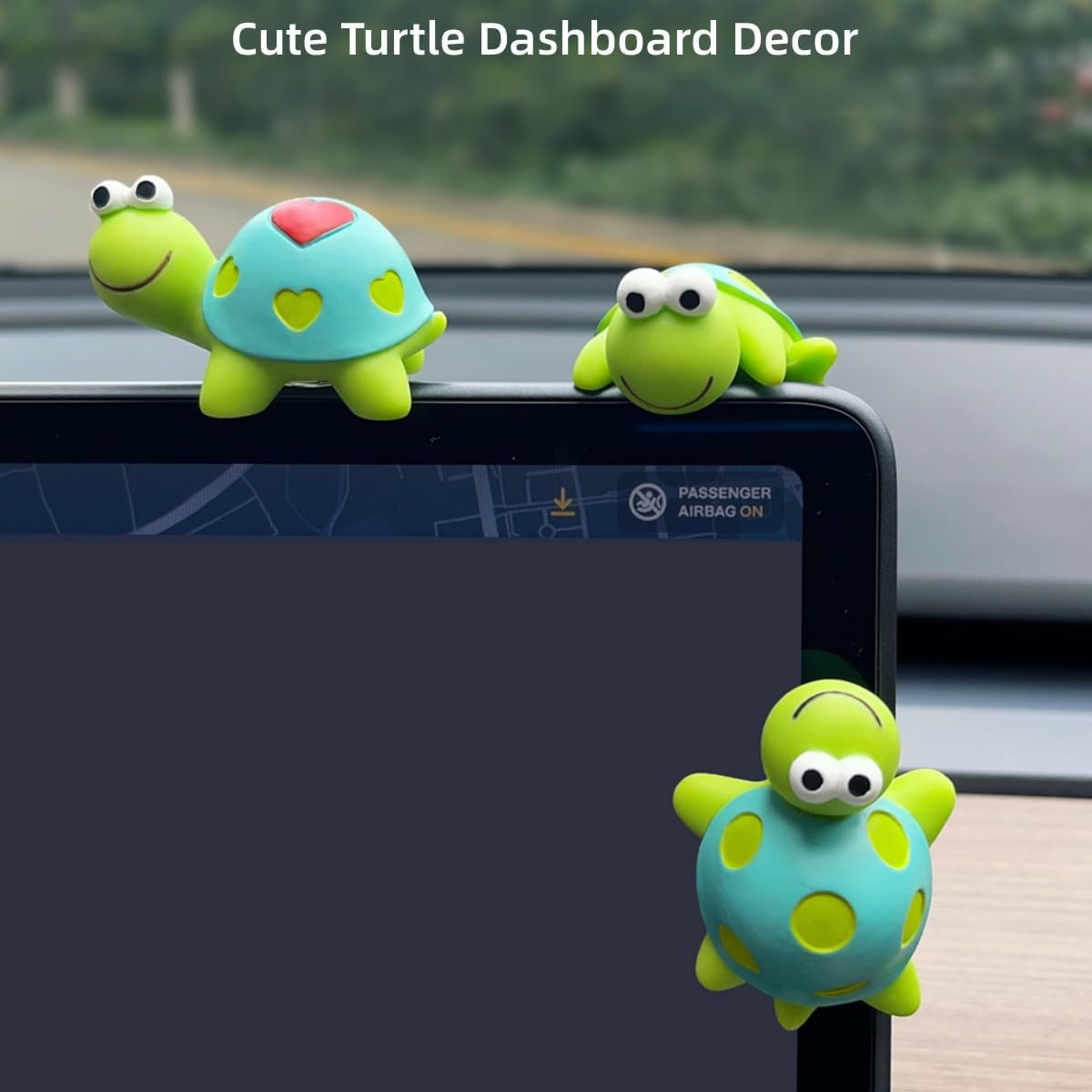 Car Rearview Mirror Accessories, Cute Turtle Dashboard Decor, Car Ornament, Car Accessories Aesthetic, Interior Decoration Accessories for Car Rearview Mirror and Dashboard, Funny Ornament Gifts