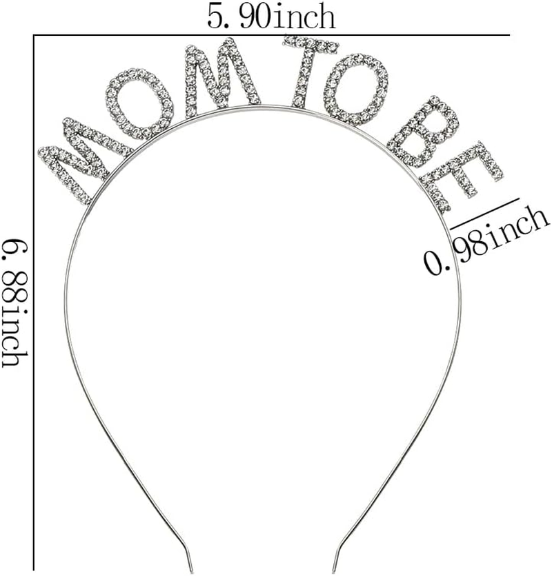 Mama to Be Headbands Baby Shower Tiara Crown Headband Silver First Time Mom Gifts for Pregnant Women New Mom Gift Pregnancy Announcement Gender Reveal Hairband Hair Accessories image number 4