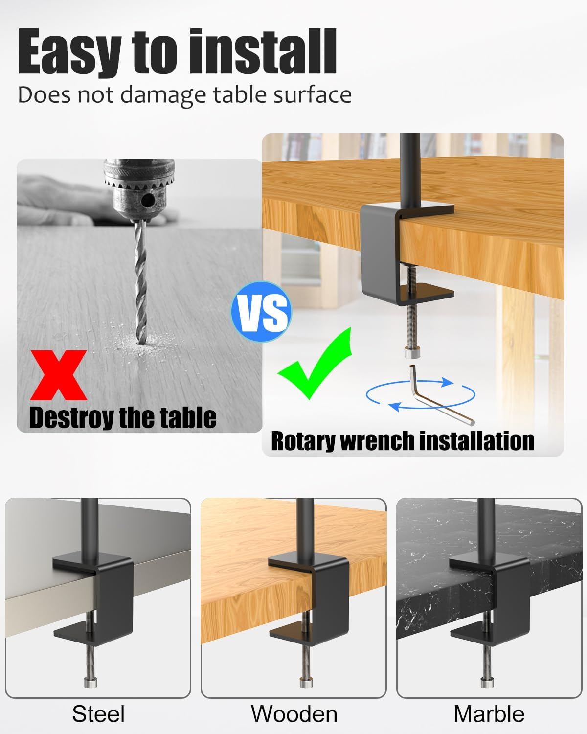 Anti-Theft Tablet Stand Holder Fits 7-11" Tablets, Tablet Kiosk Clamp Mount with Lock for Store POS Reception, Diagonal Clip Compatible with Ipad Pro 12.9/Air, Surface, Galaxy Tabs image number 1