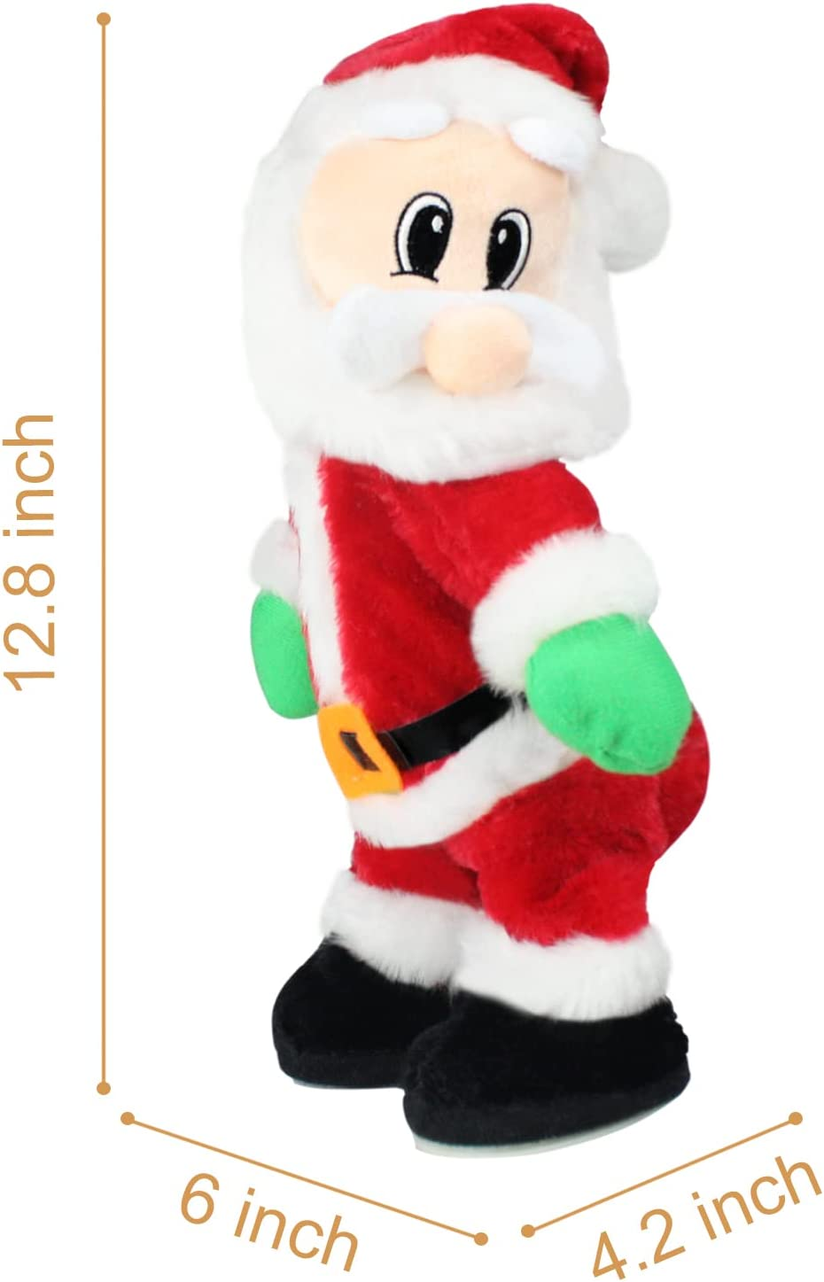 Sdenow Twerking Santa Claus,Booty Shaking Santa Dancing Santa Claus with Music Singing Animated Christmas Santa Toys for Kids - English Song image number 3