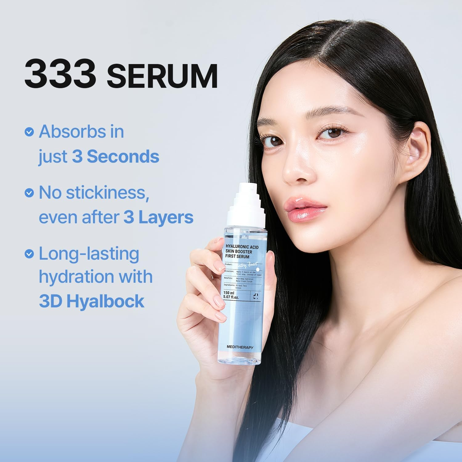 Meditherapy Hyaluronic Acid Serum XXL 150Ml (5.07 Fl.Oz.) &ndash; Ultra Hydrating Serum for Glowing Skin, Non-Sticky, Anti-Aging & Wrinkle Care, Korean Skin Care image number 1