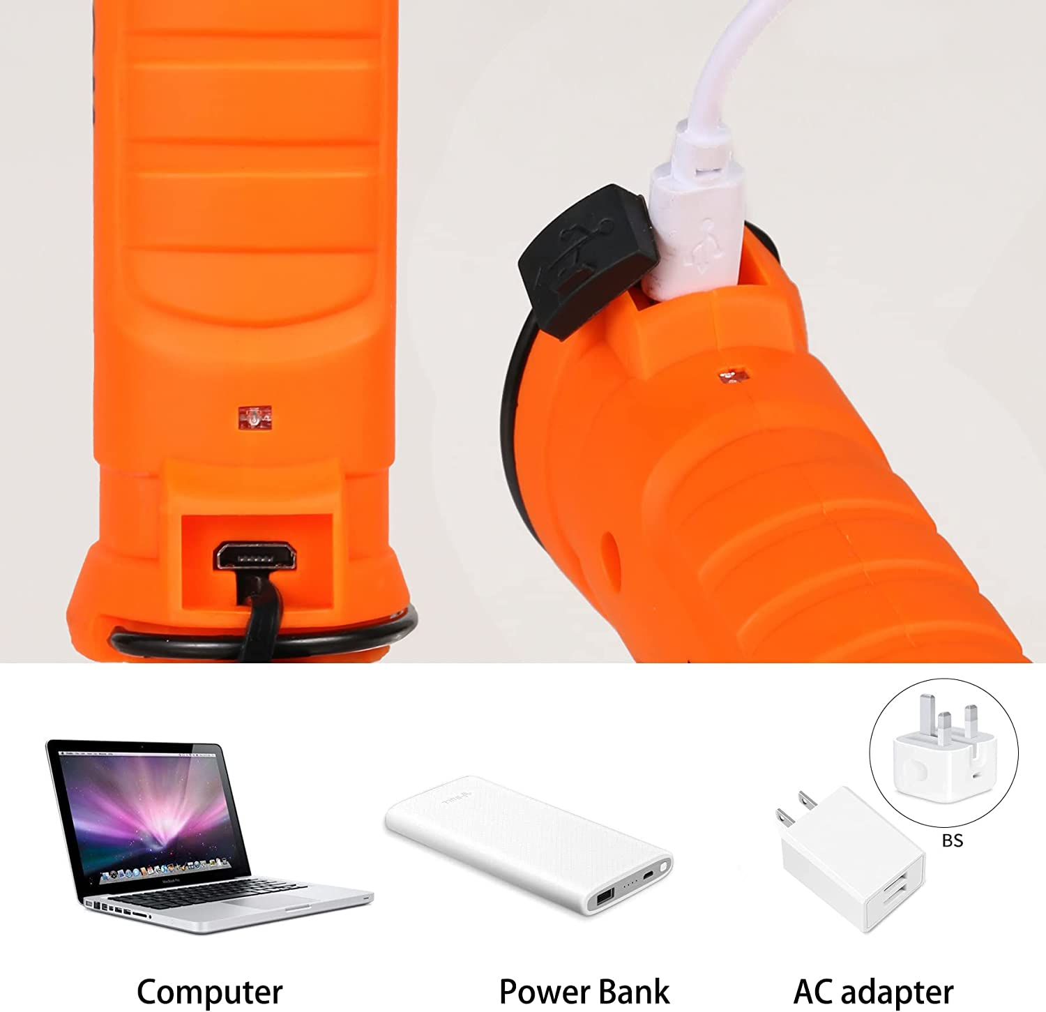 LED Rechargeable Work Light Flashlight Torch,Vagocom USB Portable COB Bright Inspection Lamp,Small Lantern with Magnetic Base for Mechanic Tools,Mechanic,Camping,Emergency,Workshop(1 Pack) image number 1