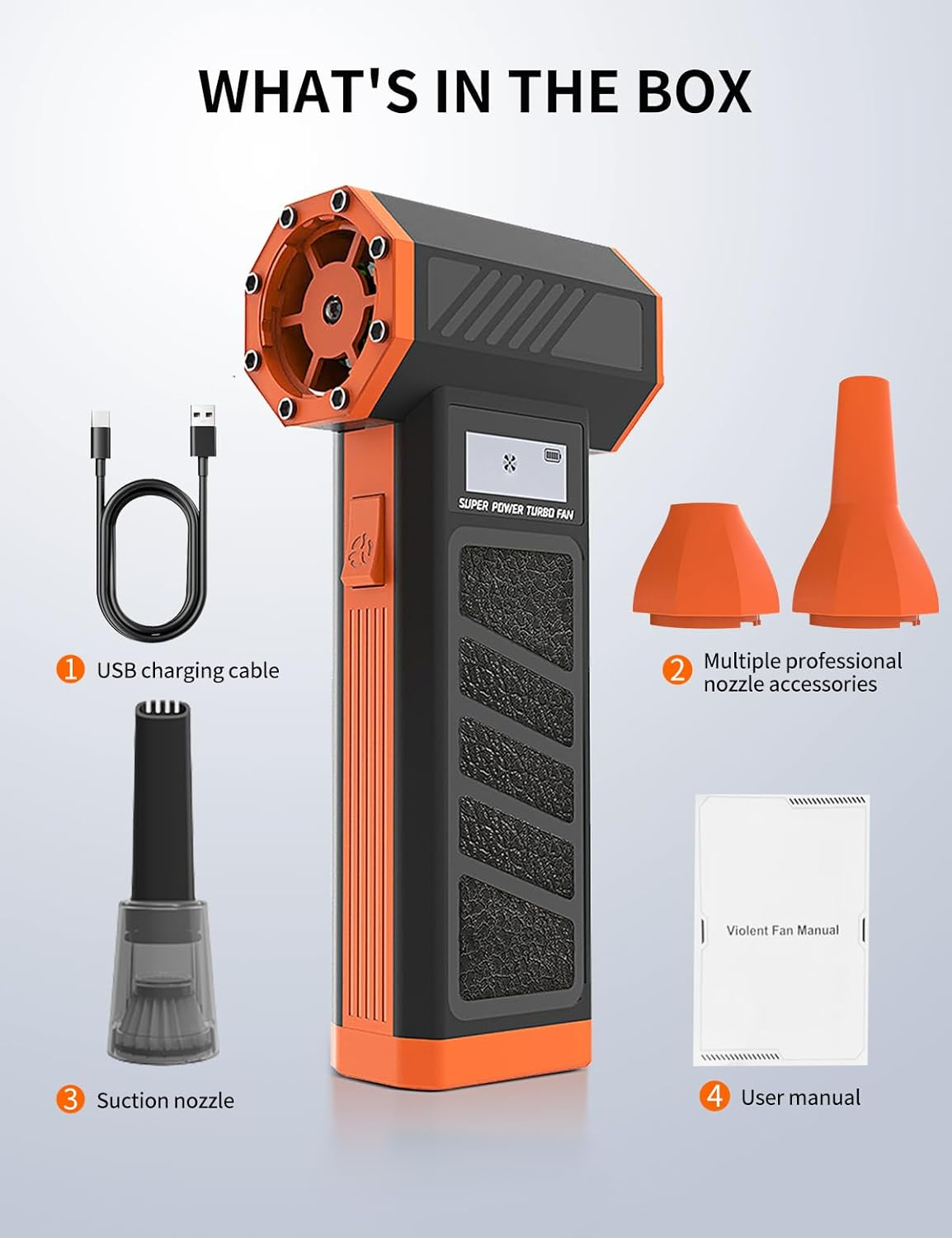 2-In-1 Electric Air Duster Mini Vacuum - Compressed Air Blower with Suction Head, 52M/S Cordless Computer Keyboard Cleaner, Rechargeable PC Accessories Dust Collector (5000Mah) image number 5