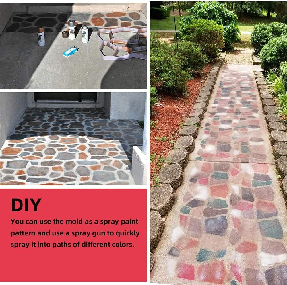 Concrete Molds Large Size Cement Molds and Forms, Rreusable Patio Concrete Paving Garden Path Molds for DIY Paving Brick Rock Stepping Stone (A) image number 1