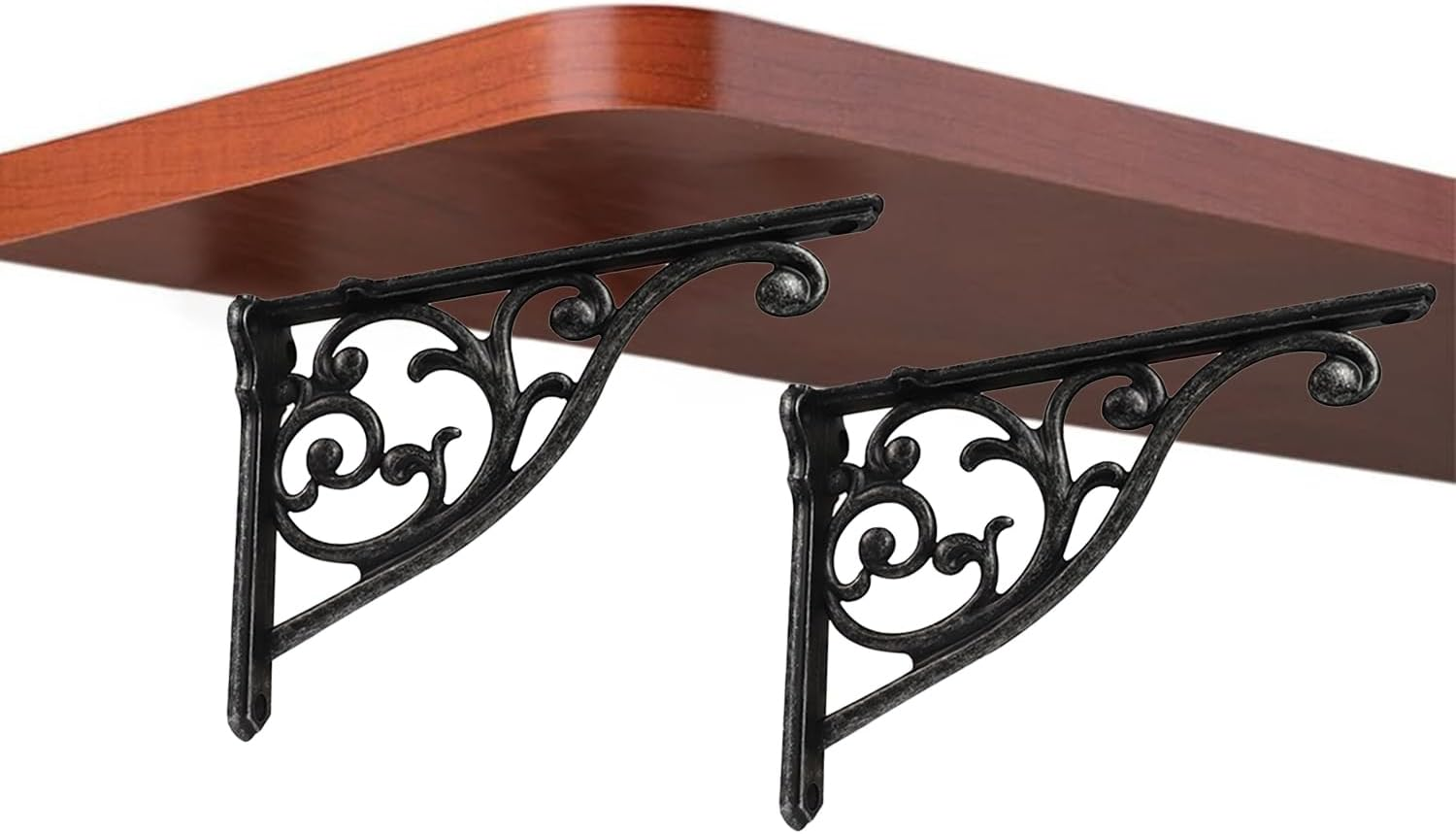 Heavy Duty Solid Stand,5 Inch 2 Pack Iron Gray,Right Angle Wall Panel Support Bracket,Decorative Shelf Bracket,Heavy Duty Vintage,Wall Mount Support DIY - Shelf Hardware Included image number 3