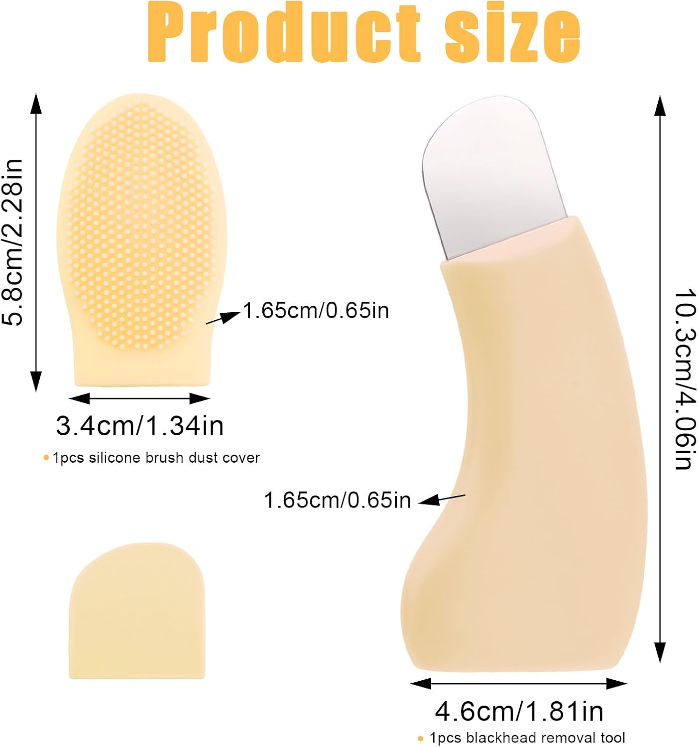 Blackhead Remover Tool, Silicone Stainless Steel Black Head Remover for Nose Deep Clean Blackhead Extractor Face Scraper Tool for Women (Yellow) image number 1