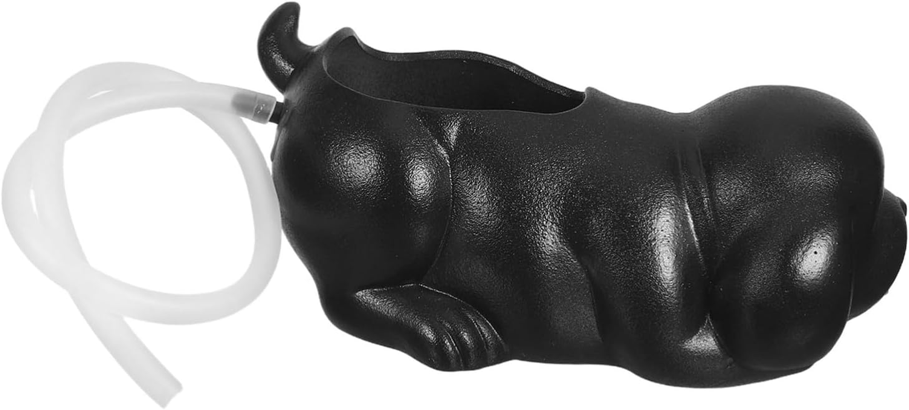 Didiseaon Ceramic Garden Fountain Spitter Dog Shape with Ecological Water Filtration for Outdoor Patio and Indoor Aquarium Decor Natural Water Purifying Ceramic Jar Planter