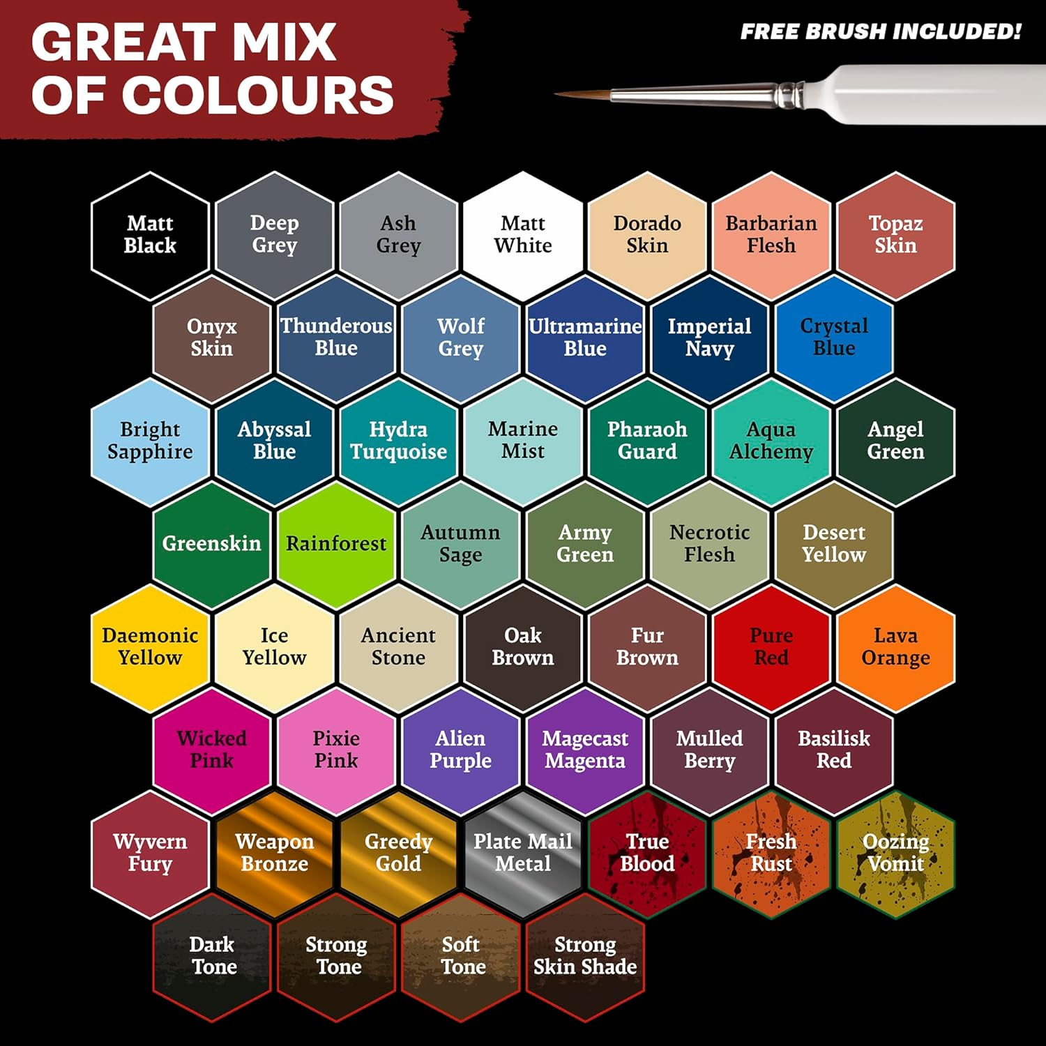 The Army Painter Warpaints Fanatic Acrylic Paint, Mega Paint Set, Multicolor, 18 Ml (Pack of 50) image number 4