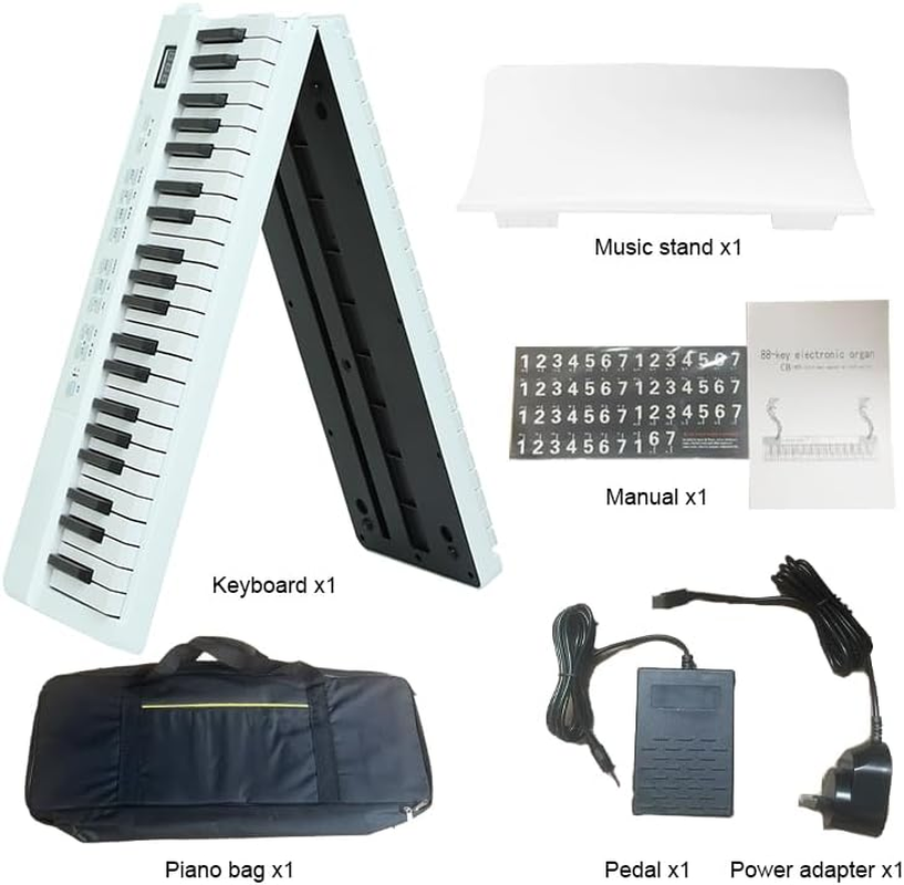 88-Key Portable Folding Electronic Keyboard, Digital Piano,Foldable Piano, 128 Timbres, 128 Rhythms, 80 Demo Songs, 64 Polyphonic, 22Mm Wide Keys, Australian Plug. (Black) image number 2