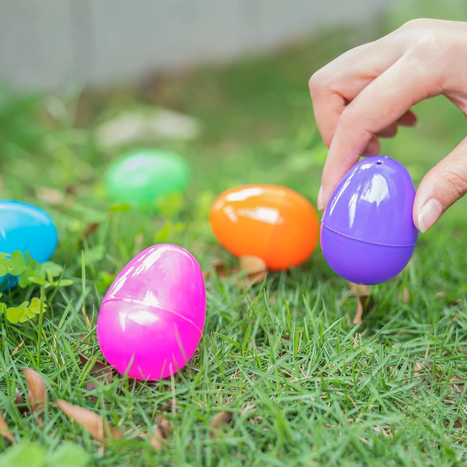 Fillable Easter Eggs, Fyvadio Empty Plastic Fillable Eggs Plastic Bright Easter Egg Assortment 48 Pcs Perfect for Easter Egg Hunt/Surprise Egg/Easter Hunt Accessories image number 1