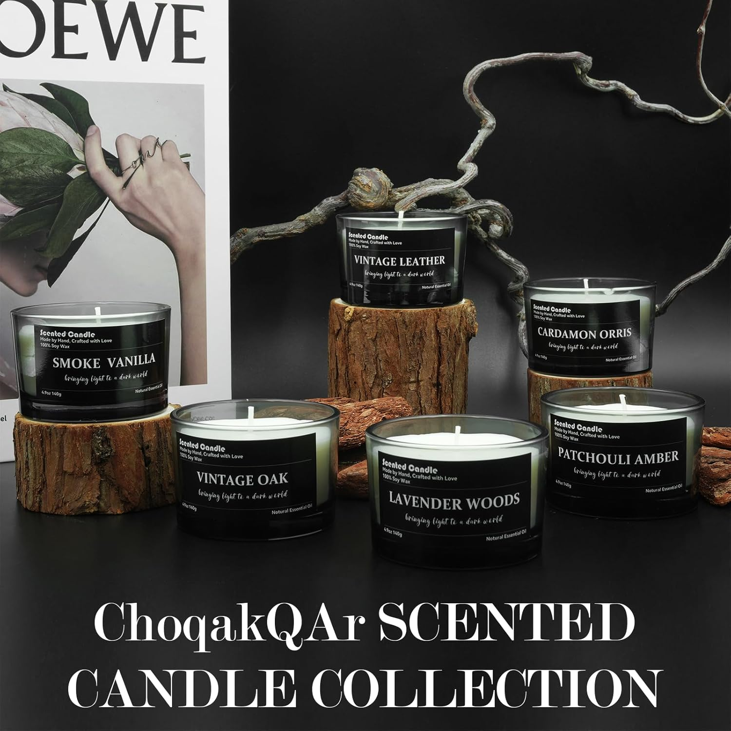 Minimalist Scented Candles for Men - 6 Pack Aromatherapy Candles Gifts Set for Birthday, Valentine, Christmas, Anniversary, Clean-Burning Soy Wax, Long-Lasting Fragrance Mood Enhancer image number 3