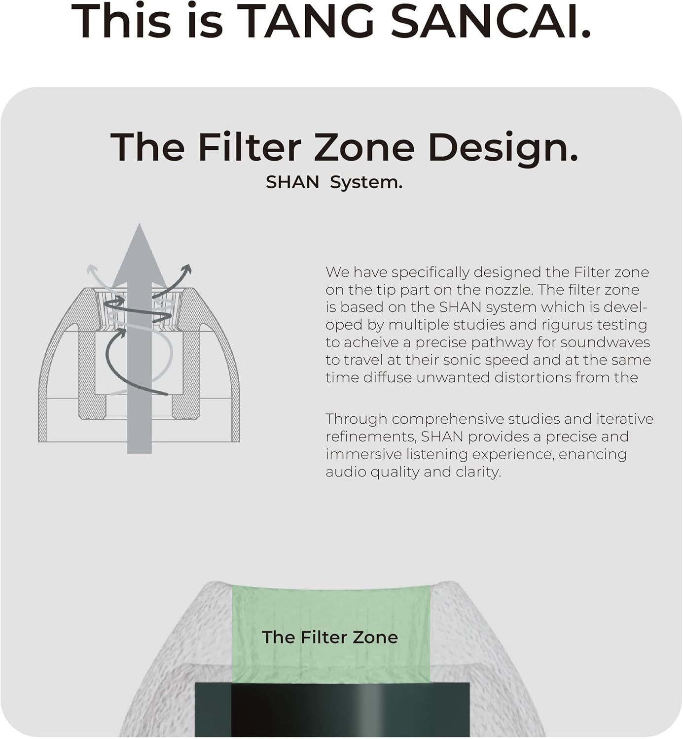 Linsoul TANGZU Tang Sancai in Ear Monitor Ear Plugs, 3 Pairs, Matte Texture Straight Tooth Grooves Eartips for Iems, In-Ear Earphone, Audiophile Musician (S/M/L) image number 4