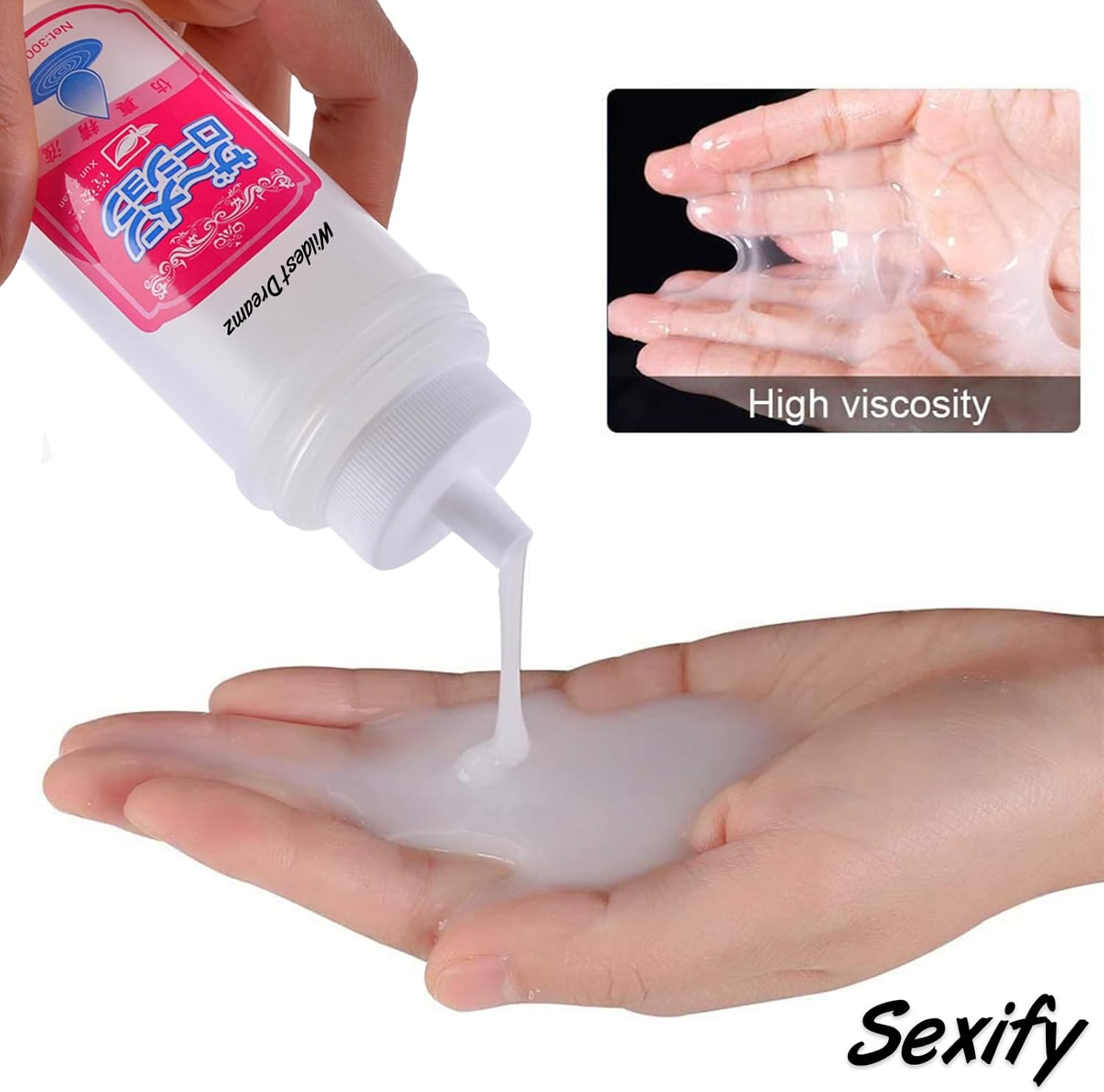 Cum Lube, Supper Slippery Sex Lube Water-Based Personal White Jizz Lubricant, Creamy Stringy White Lube Unscented, Women & Men & Couples (300Ml) image number 3