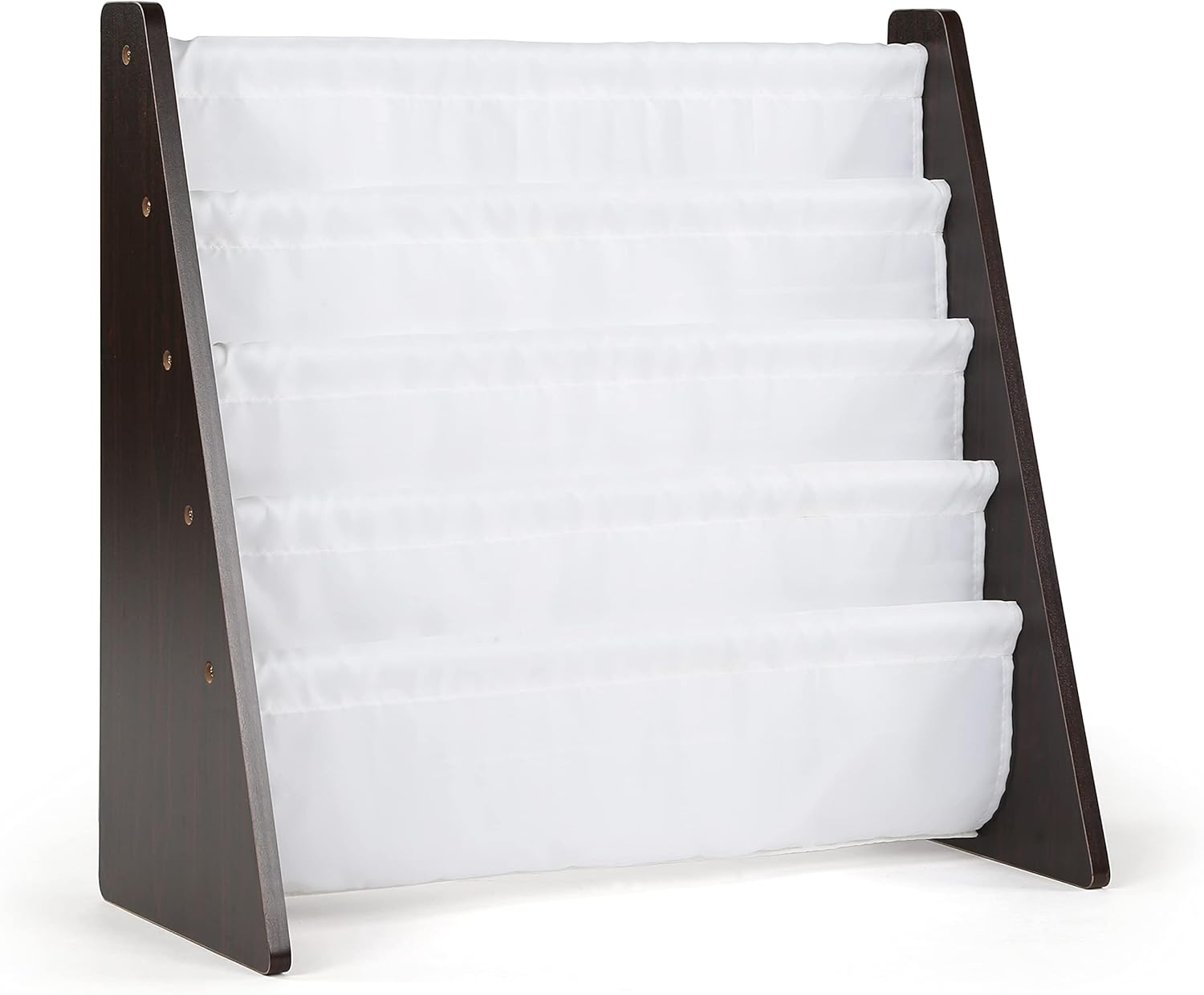 Tot Tutors Crew Wooden Bookcase with 4 Pockets, Natural and White WO173 Natural White Universal