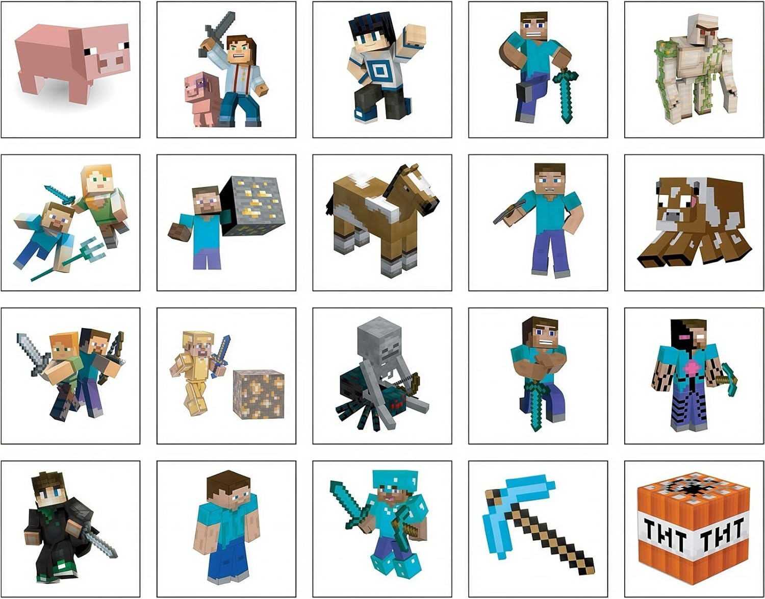 40Pcs Temporary Tattoo for Kids,My World Pixel Miners Stickers,Tattoo Waterproof Birthday Party Supplies,Pixels Style Party Favors for Kids Boys Girls School Rewards Gifts image number 2