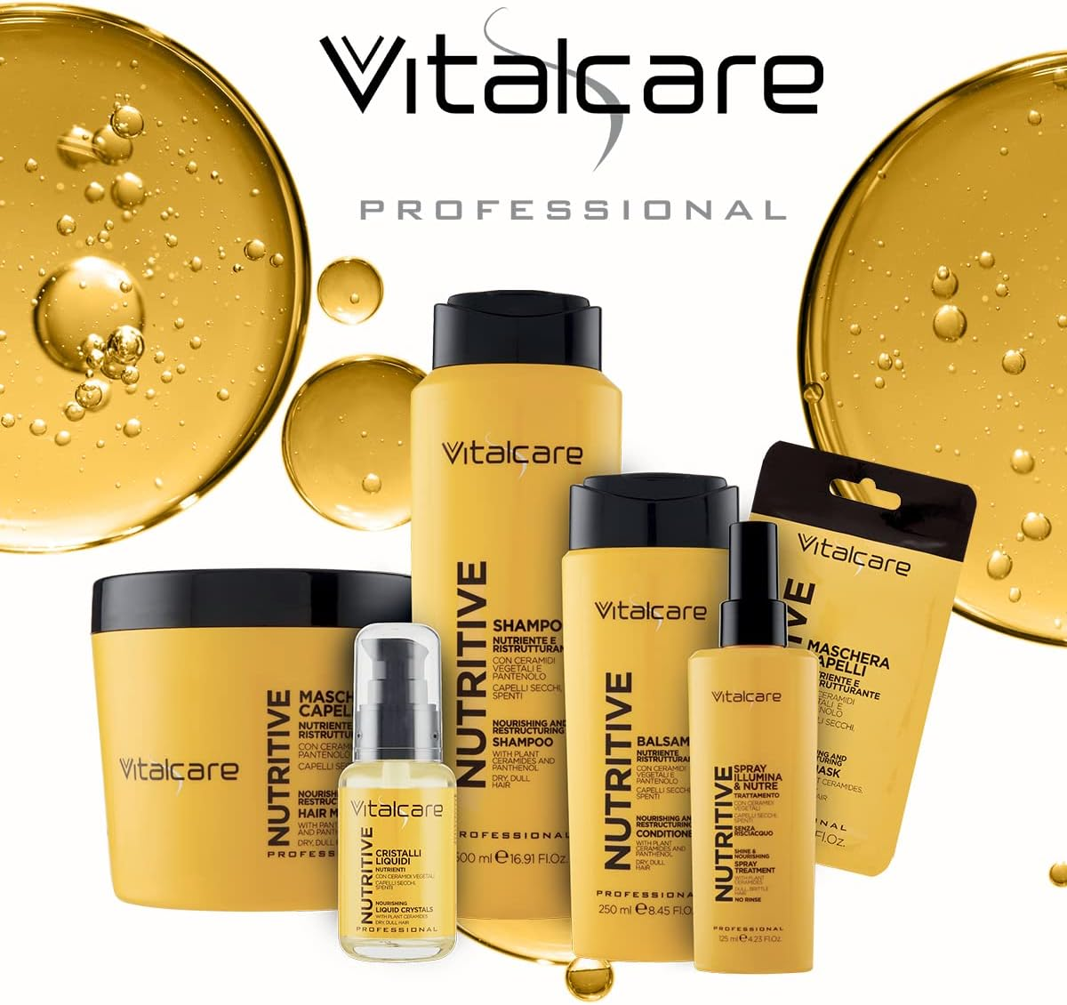 Vitalcare Nutritive Nourishing and Regenerating Shampoo for Dry and Shiny Hair with Vegetable Ceramides and Panthenol, 500 Ml image number 4