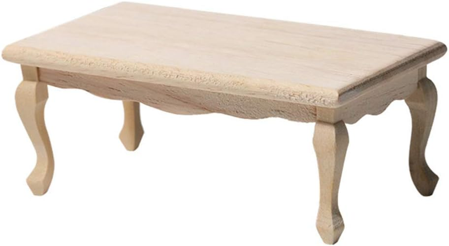 TOYANDONA Dollhouse Table 1:12 Miniature Miniature Tea Table Wooden Furniture Model Mini House Accessory for Dollhouse Fairy Garden image number 4