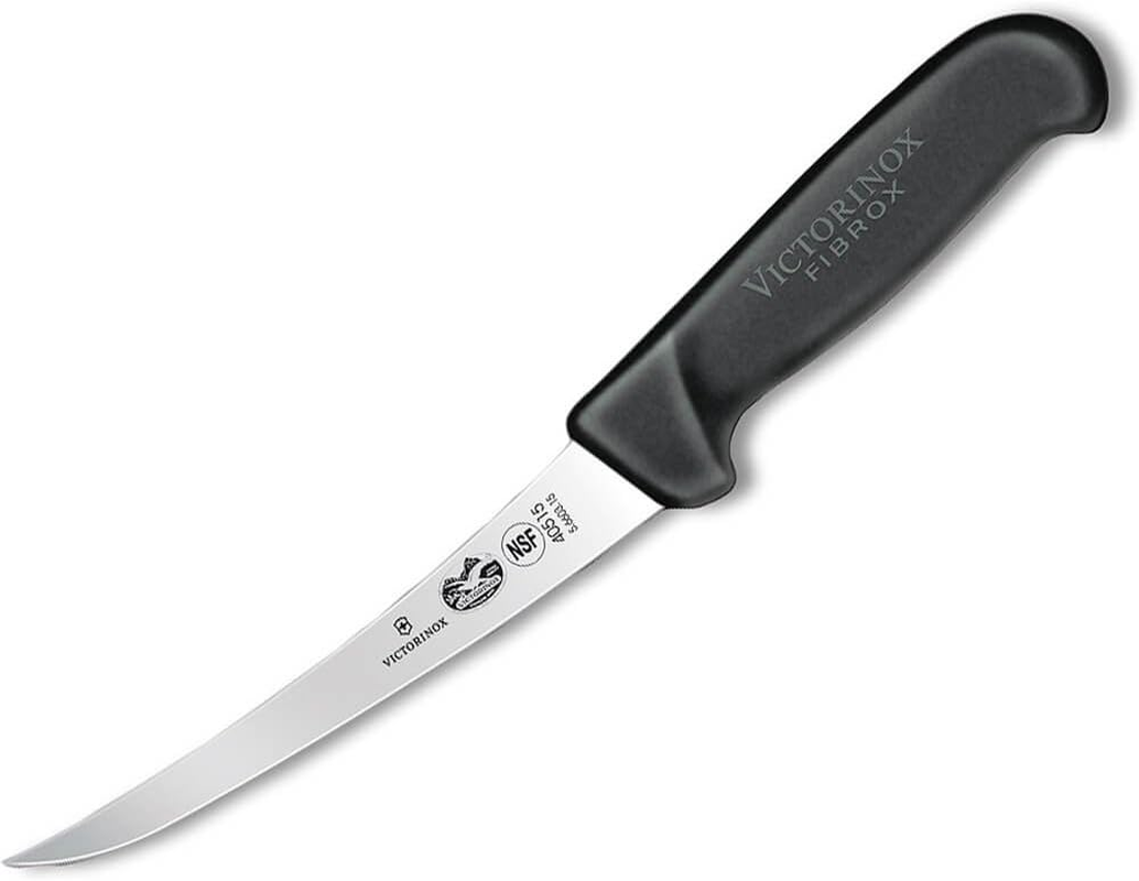 Victorinox Fibrox Curved Narrow Blade Boning Knife, Black, 5.6603.15 2.2 Cm*28.4 Cm*4.2 Cm