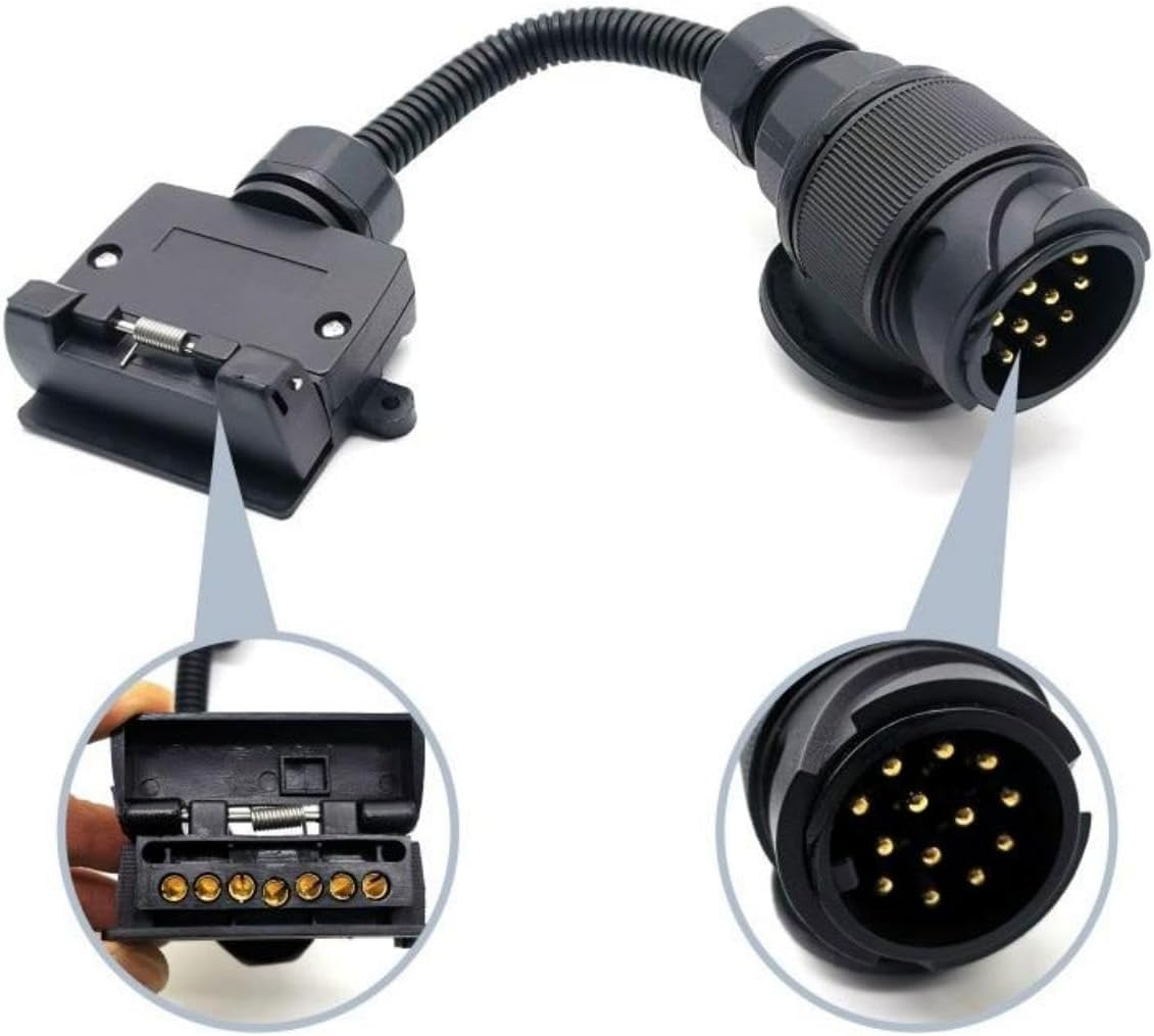 13 Pin to 7 Pin Socket Professional Trailer Adapter Cable round Plug Adaptor Connector for Trailer Caravan Bike image number 3