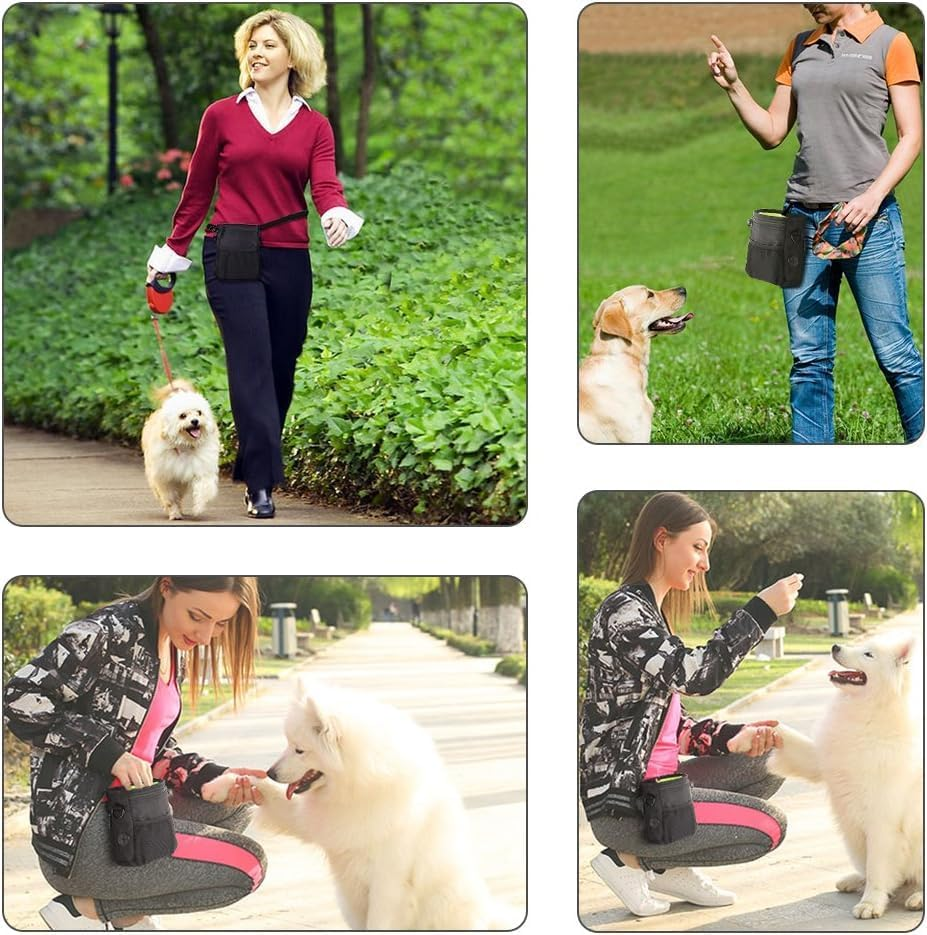 Dog Treat Training Pouch, 1Pc 3 Ways to Wear Dog Treat Pouch, Dog Treat Pouch Bag,Dog Treat Training Bag, Dog Treat Pouch Bag Puppy Dog Training Snack Bag (Black) image number 5