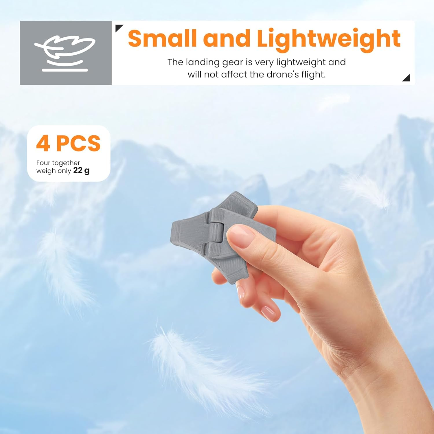 Landing Gear for DJI NEO 2 Drone, Lightweight Durable Plastic Portable Folding Stand,Anti-Scratch Protector Bracket for DJI Neo 2, Drone Accessories (Grey) image number 5