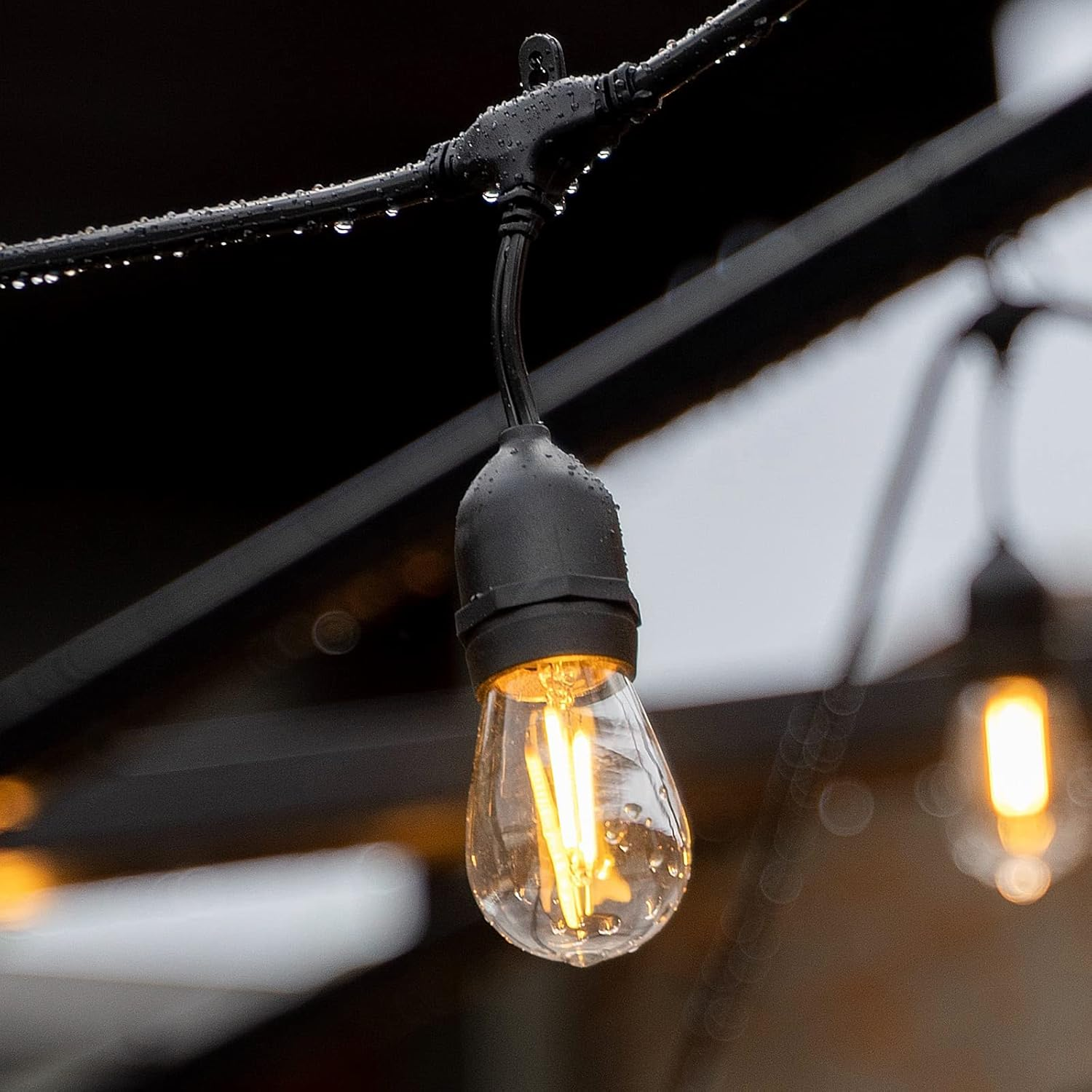 Spacelumen 25 Pack 2W E27 Screw Plastic S14 LED Light Bulb, Shatterproof & Waterproof 2700K Warm White Outdoor String Lights Bulbs image number 4